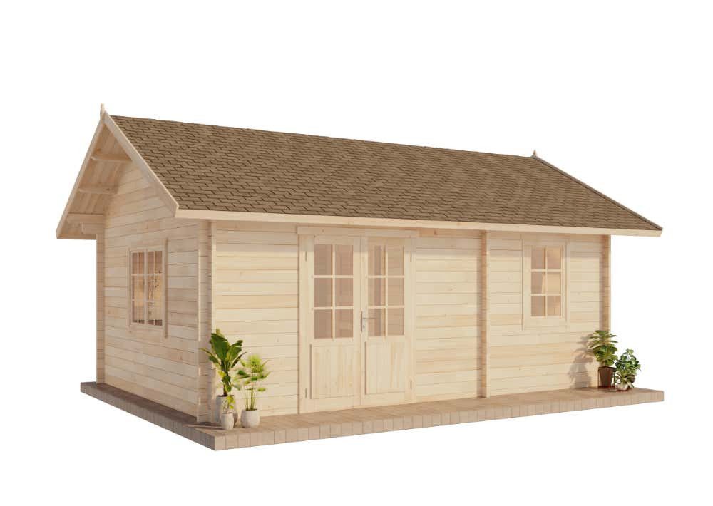 Thumbnail - Alpholz Gartenhaus Holz Schwedenhaus 44 ISO, BxT: 461x472 cm