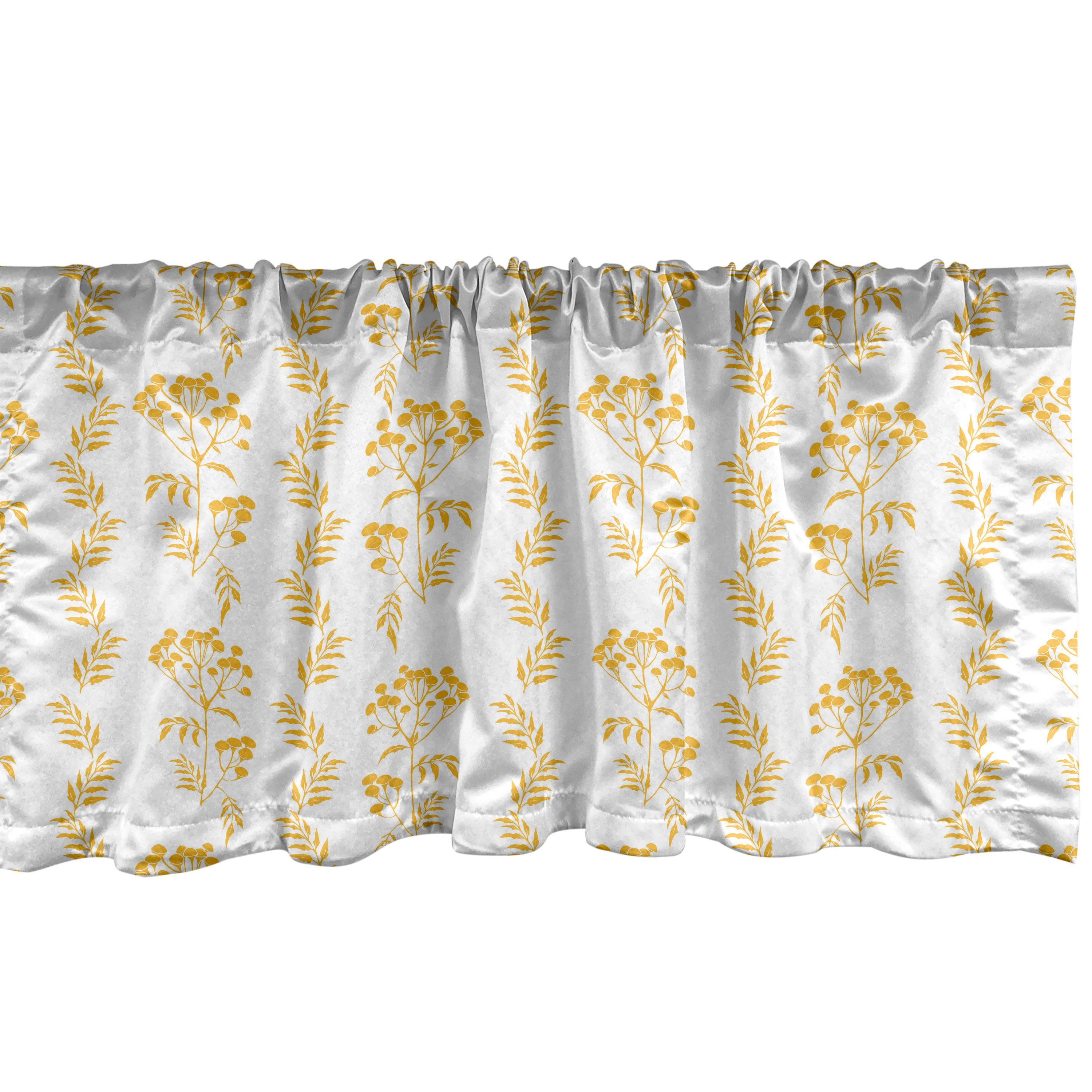 Scheibengardine Vorhang Volant für Küche Schlafzimmer Dekor mit Stangentasche, Abakuhaus, Microfaser, Botanisch Branchen Rainfarn Blumen