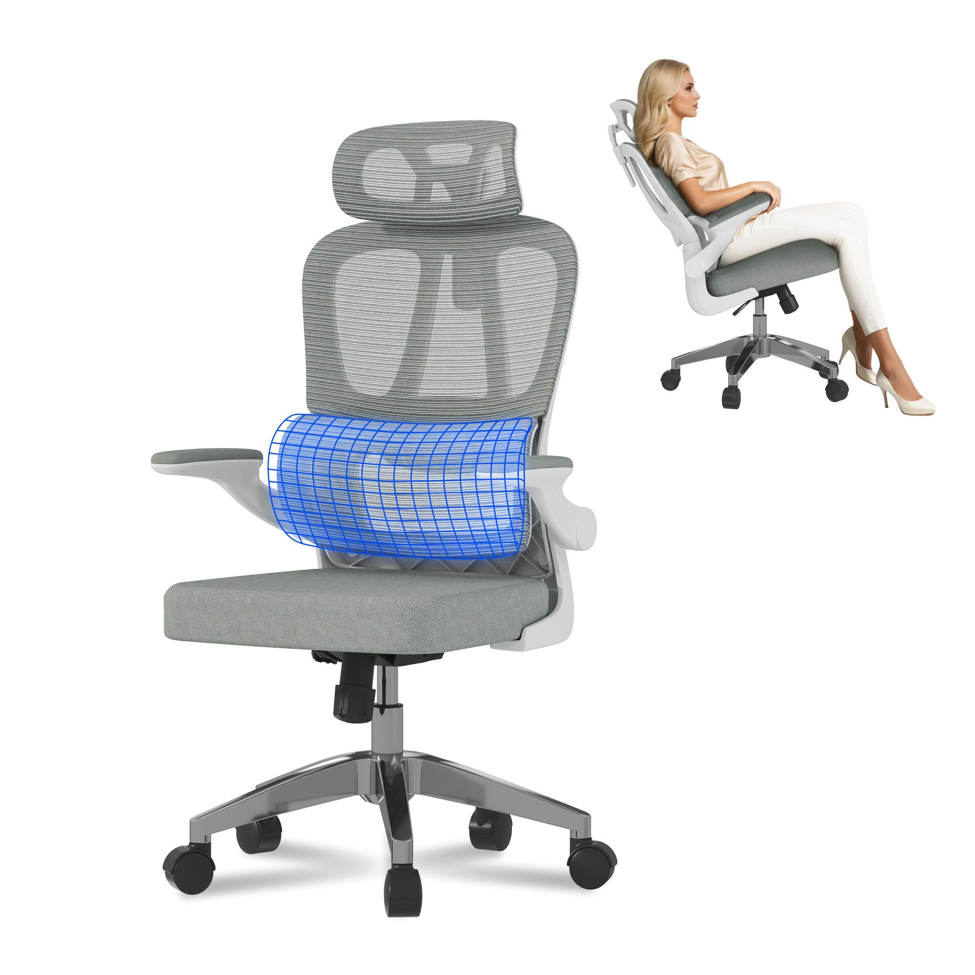 FLEXISPOT Bürostuhl Ergonomischer Schreibtischstuhl (mit 2D-Kopfstütze, günstig online kaufen