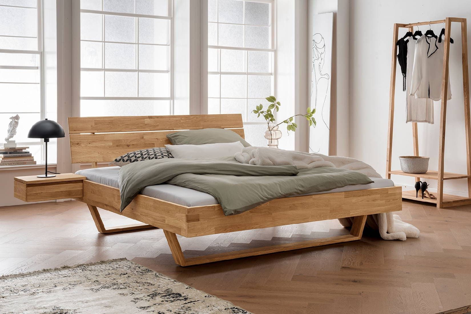 TPT Möbel Massivholzbett Nature Elegance, Wildeiche