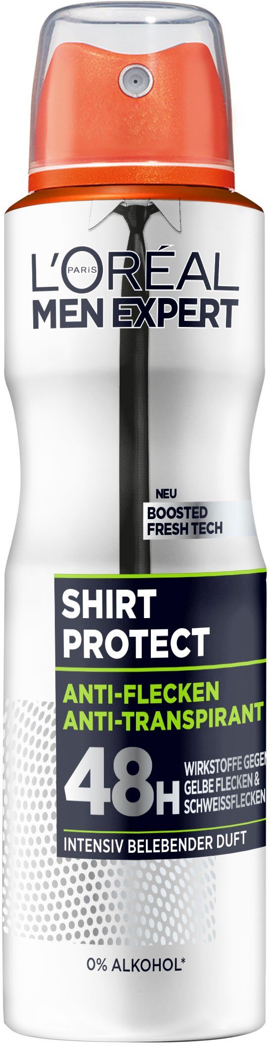 L'ORÉAL PARIS MEN EXPERT Deo-Spray Deo Spray Shirt Control 48h, Packung, 6-tlg., mit hoher Zuverlässigkeit