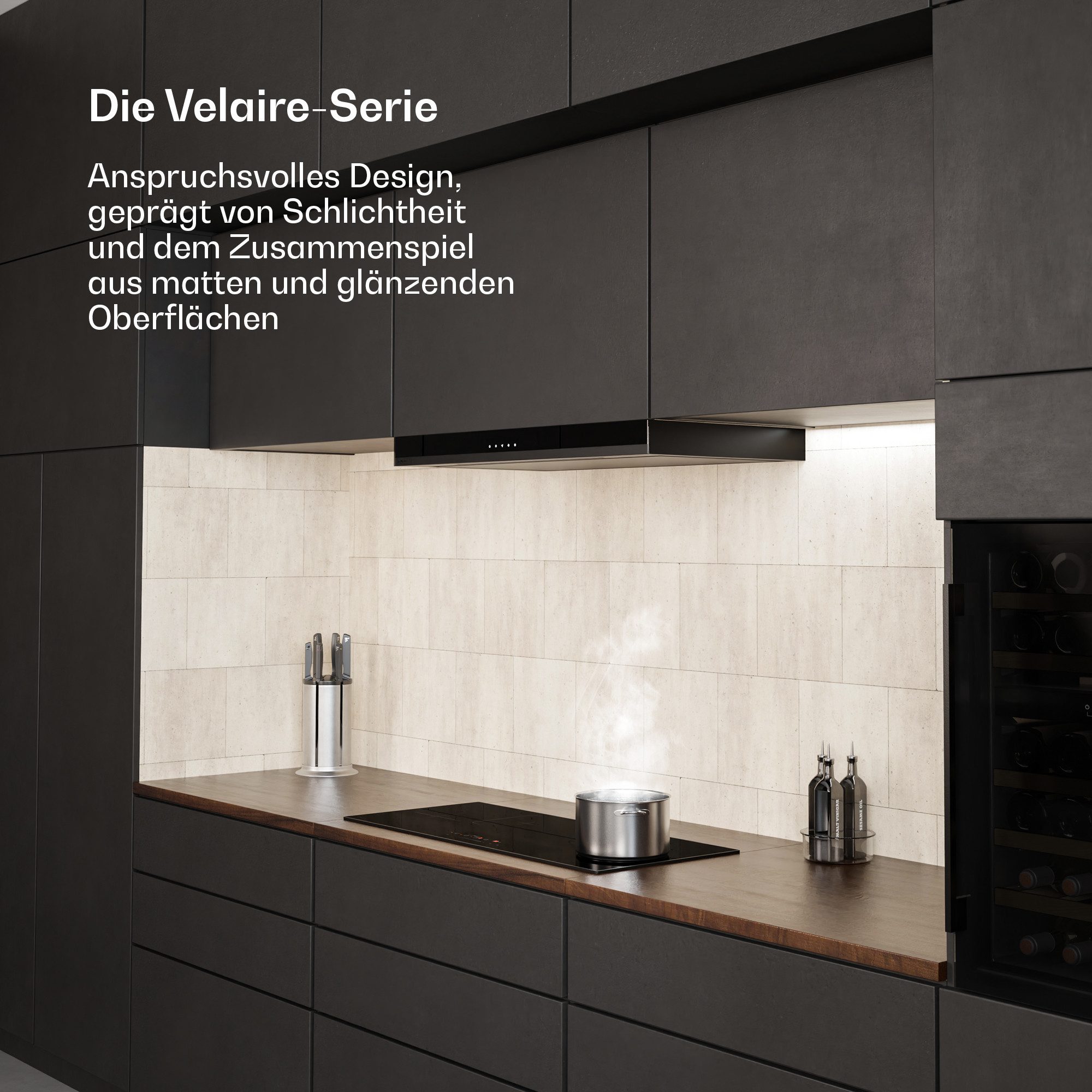 Klarstein Induktions-Kochfeld Velaire, Elektrische Kochfelder 4 Kochzonen Slim Flex 7000 W Touch Timer