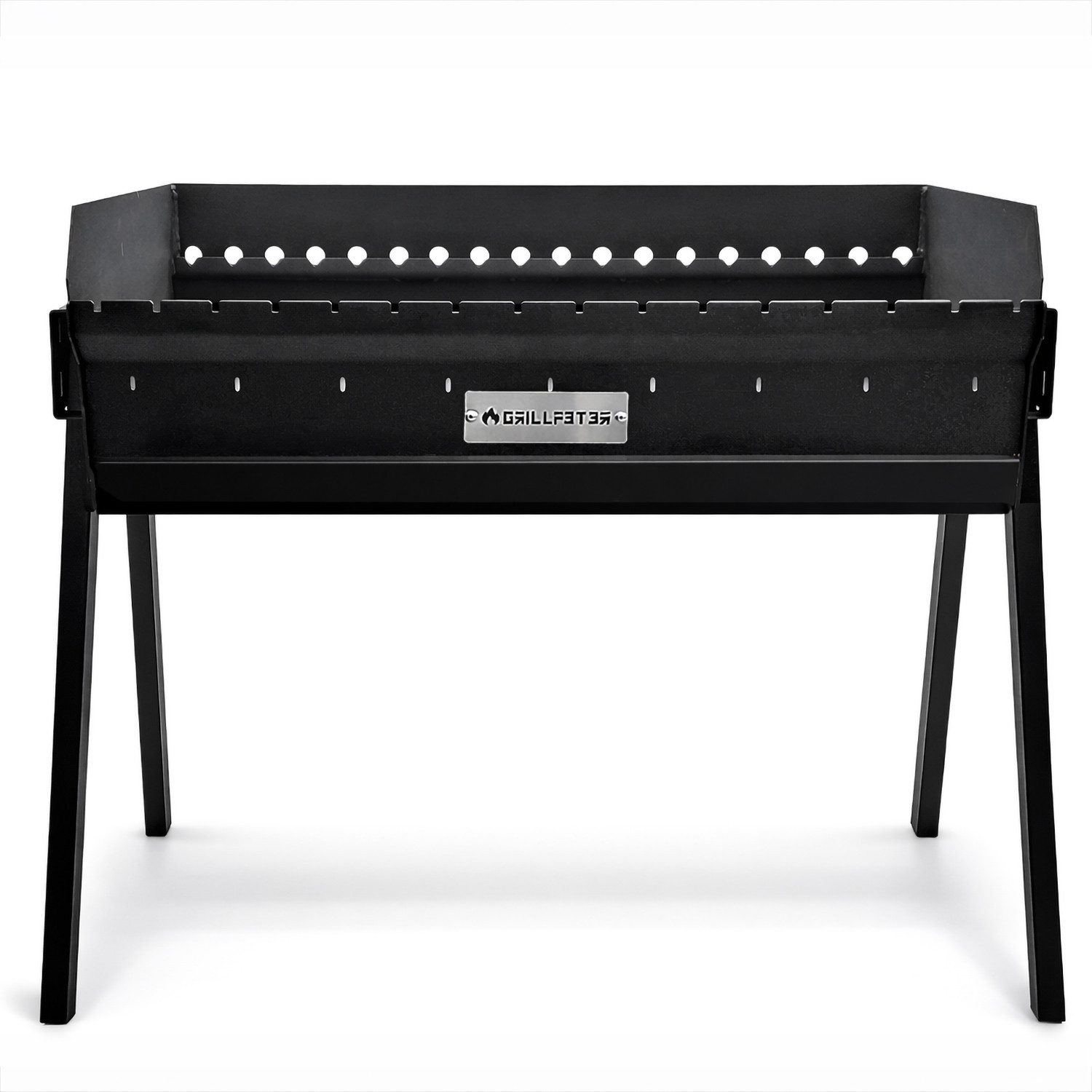 Grillpeter Holzkohlegrill Profi Mangal Altan 90 Stahl 3mm Schaschlikgrill mit Aschekasten