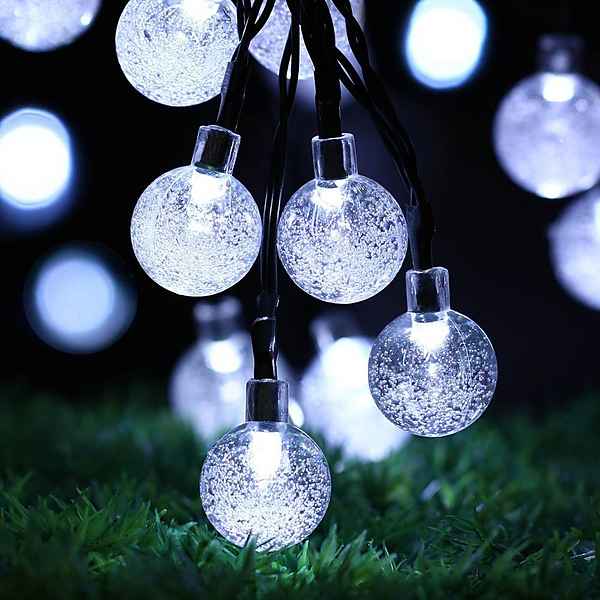 Rosnek LED-Lichterkette »5/9,5M,Solar,Wasserdichte,für Patio Garten Party Weihnachten«, Seifenblasen-Kristallkugel