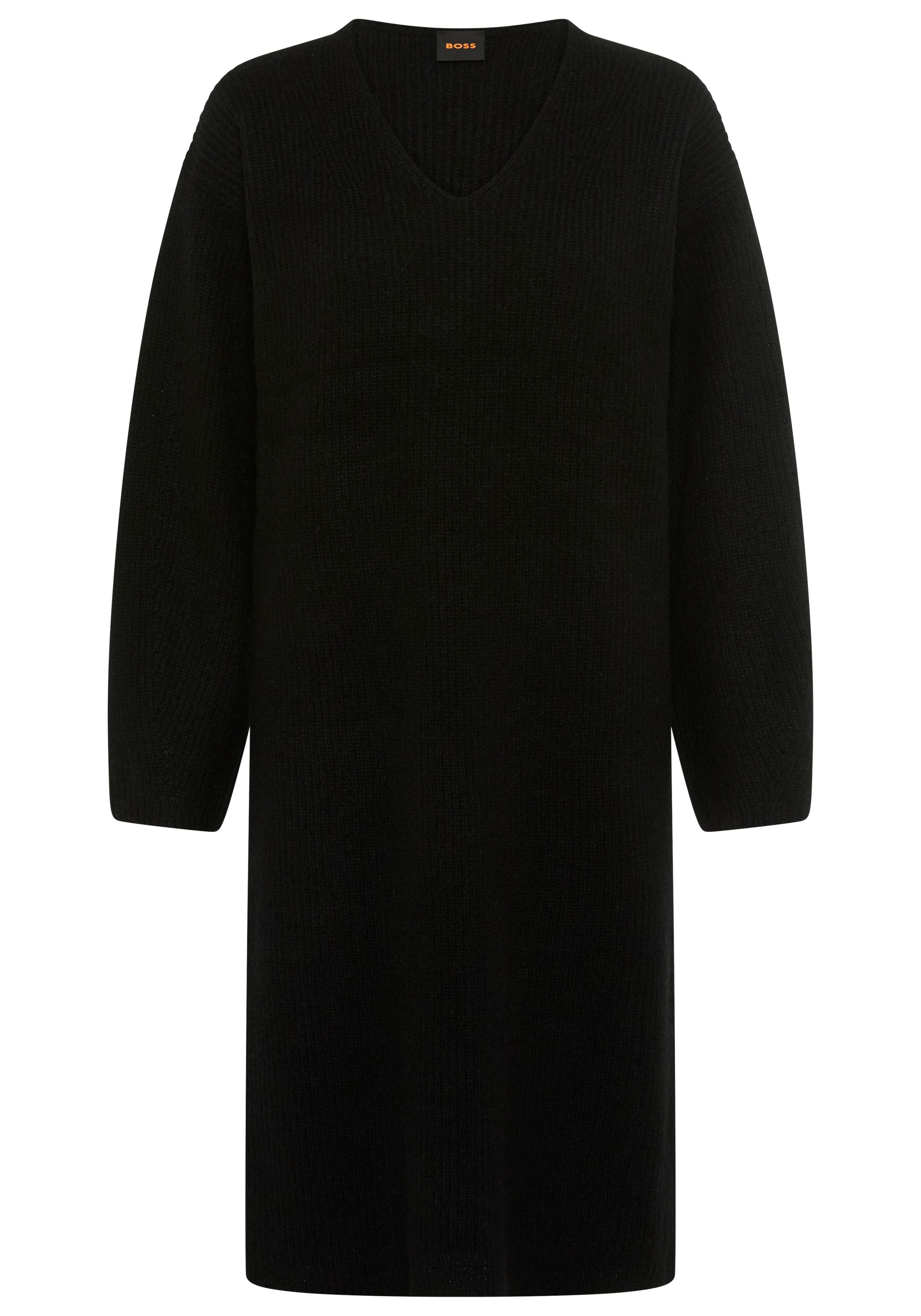 BOSS ORANGE Strickkleid Fusil Premium Damenmode mit V-Ausschnitt & Ajourdet günstig online kaufen