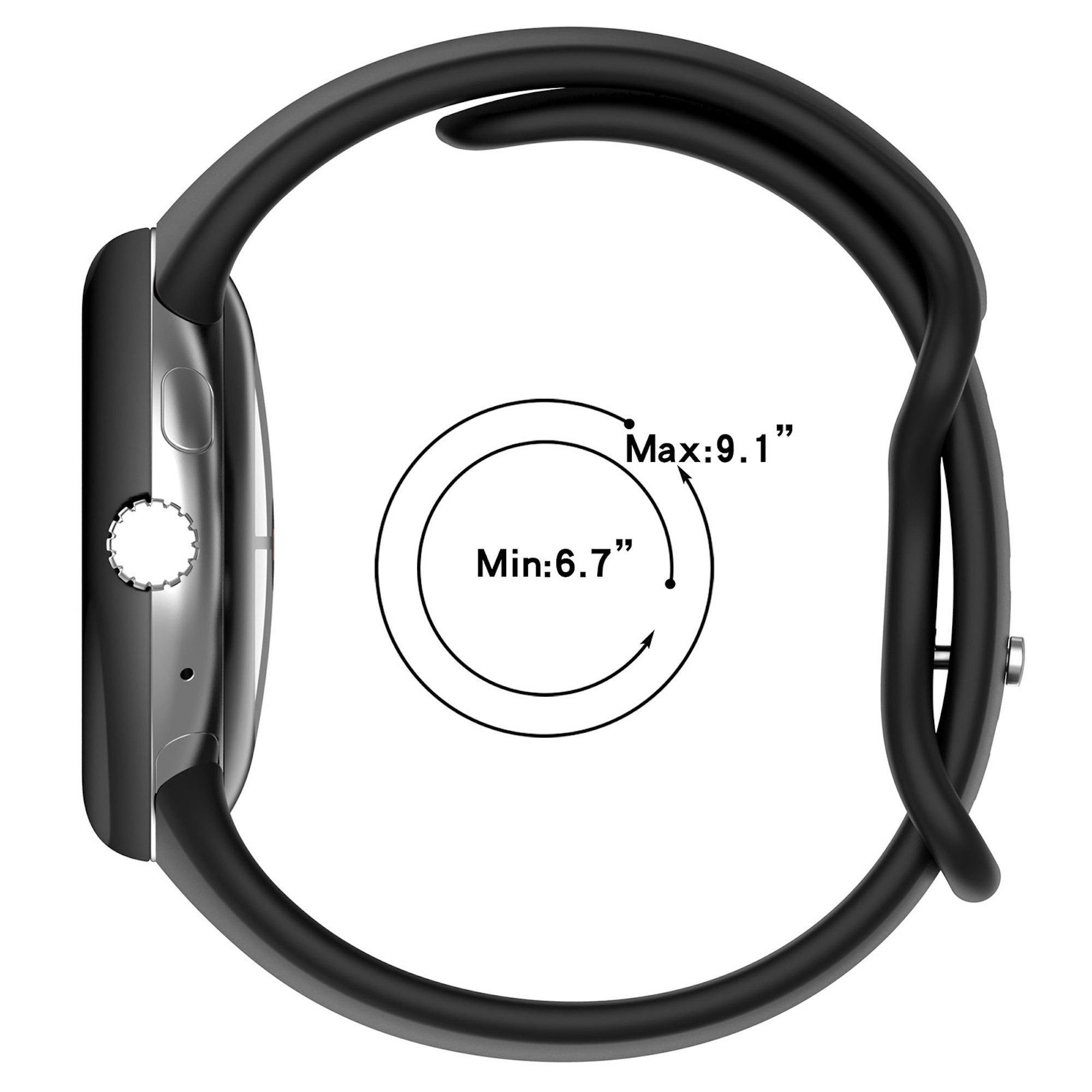 Wigento Smartwatch-Armband Silikon für Google Pixel Watch 5 / 4 / 3 45mm Butterfly-Schnalle Band, Silikonarmband mit Butterfly-Schließe für flexible Passform – Bild 2 von 5