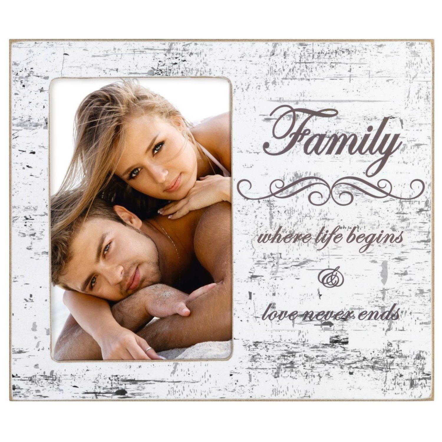 Hama Bilderrahmen Bilderrahmen Family 10x15cm Vintage-Style, (einzeln), Foto-Rahmen, Aufhänger und Aufsteller, 10x15cm, Hoch- und Querformat