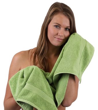 Betz Handtuch Set 10-TLG. Handtuch-Set Premium 100% Baumwolle 2 Duschtücher 4 Handtücher 2 Gästetücher 2 Waschhandschuhe Farbe Apfel Grün & Lila, 100% Baumwolle, (10-tlg)