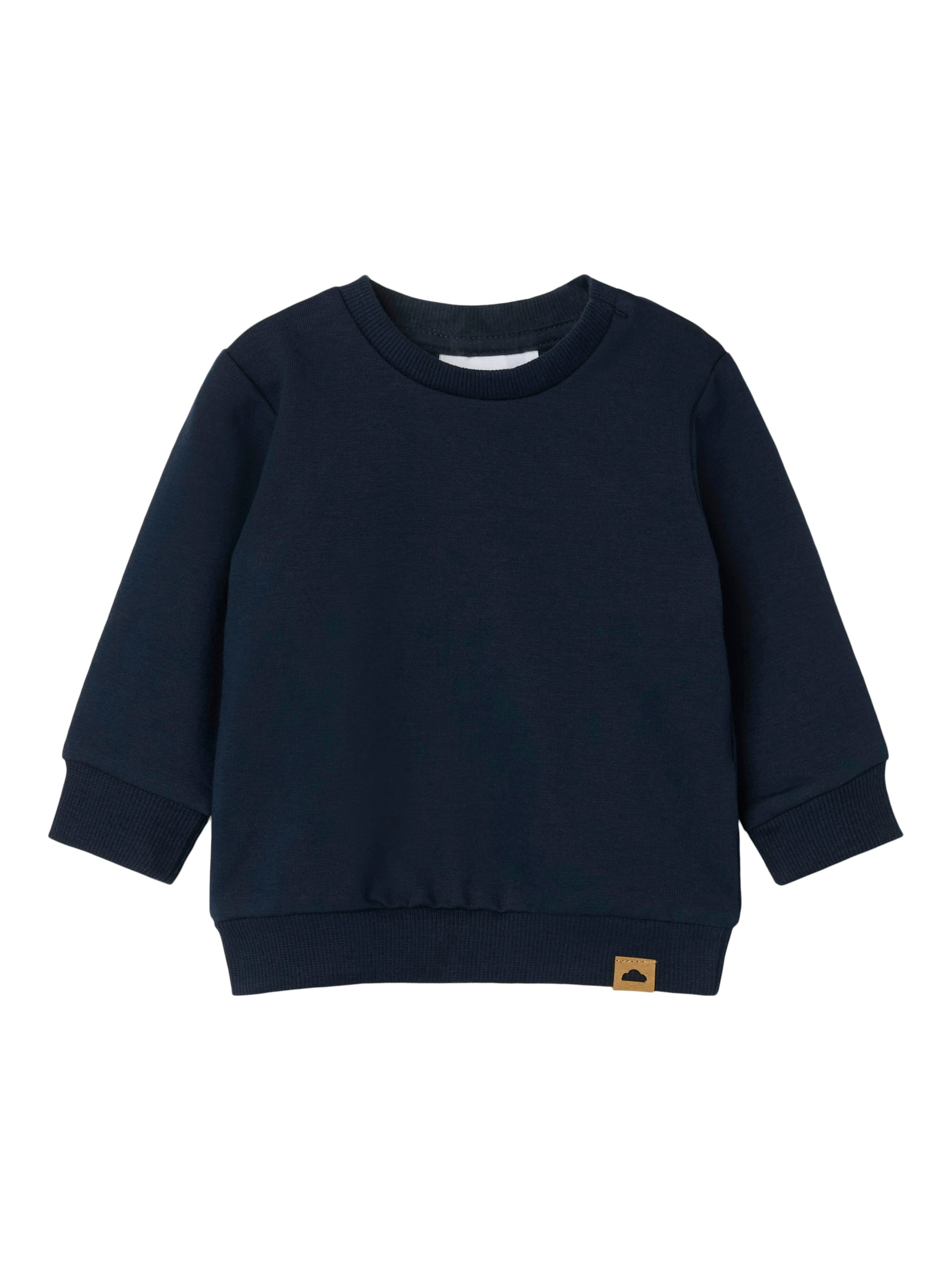 Name It Sweatshirt NBNTAKKI für Mädchen und Jungen mit Druckknopf und Stretch unifarben, casual, regular fit, Baumwollmix, Rundhals