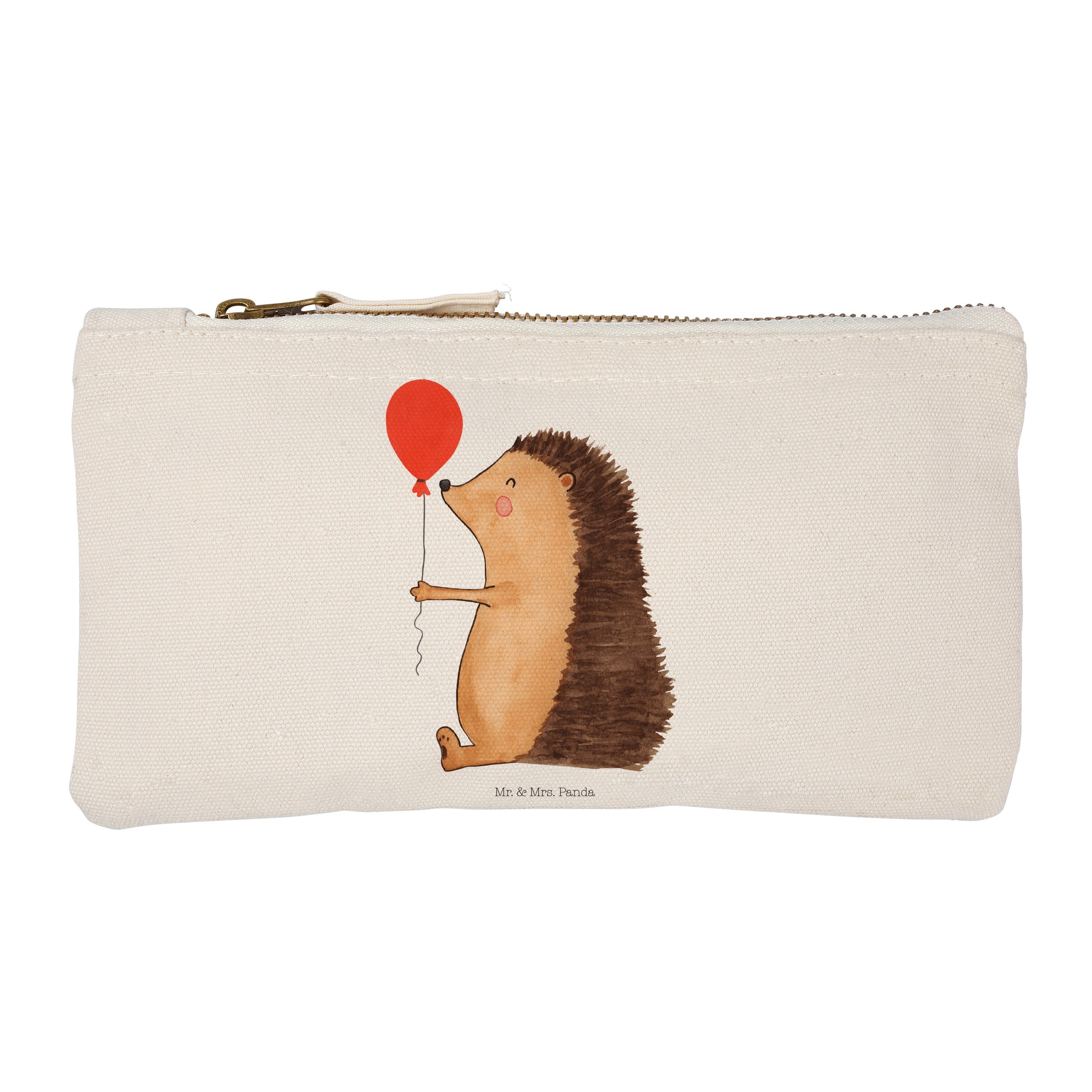 Mr. & Mrs. Panda Kosmetiktasche Igel mit Luftballon - Weiß - Geschenk, lustige Sprüche, Federmappe, G (1-tlg)