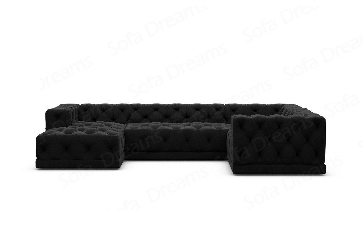 Sofa Dreams Wohnlandschaft Designer Stoff Sofa Palma U Form Samtstoff Stoffsofa