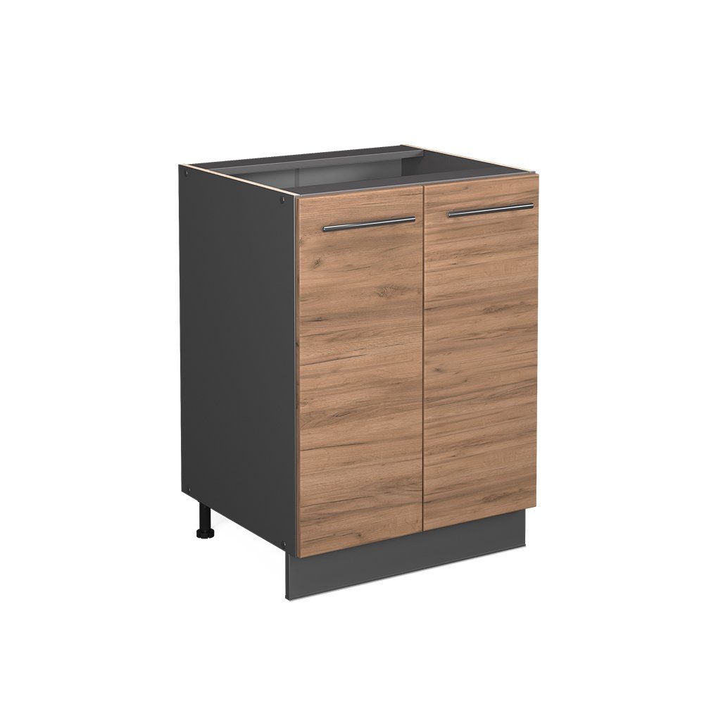 Unterschrank Fame-Line, Goldkraft Eiche/Anthrazit, 60 cm ohne Arbeitsplatte