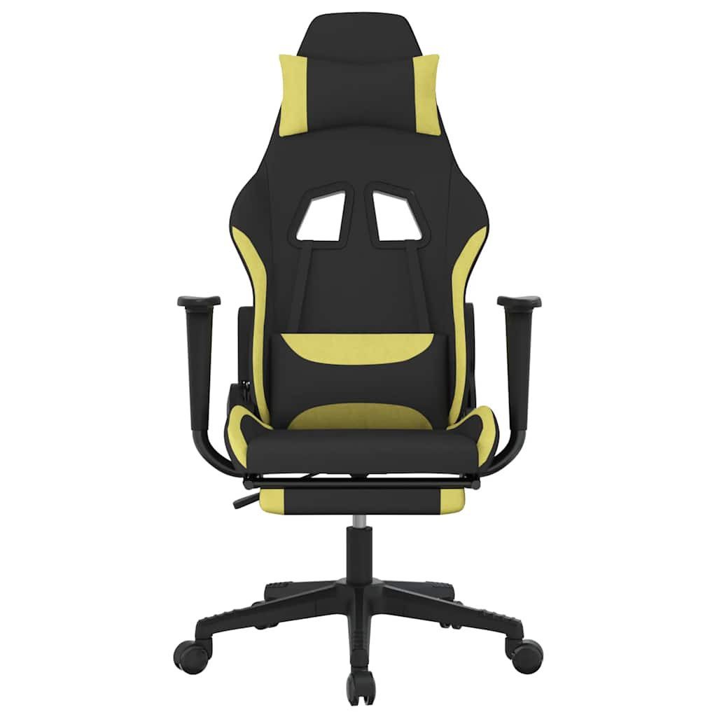 vidaXL Gaming-Stuhl Gaming-Stuhl mit Massage & Fußstütze Schwarz und Hellgrün Stoff (1 St)