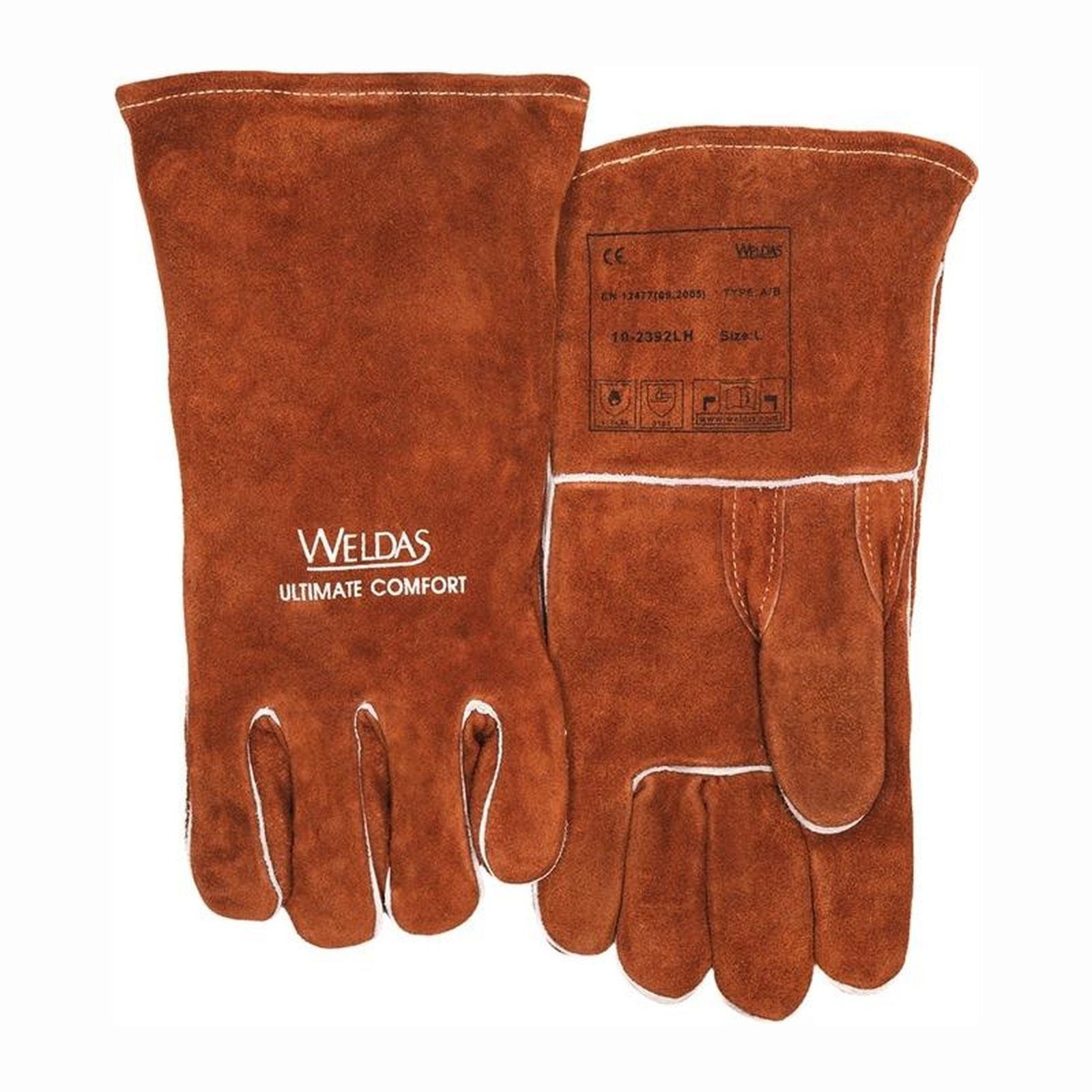 Weldas Schweißerhandschuhe Weldas Schweißerhandschuhe braun EN 388 EN 12477 PSA II Gr. L (9) - 1