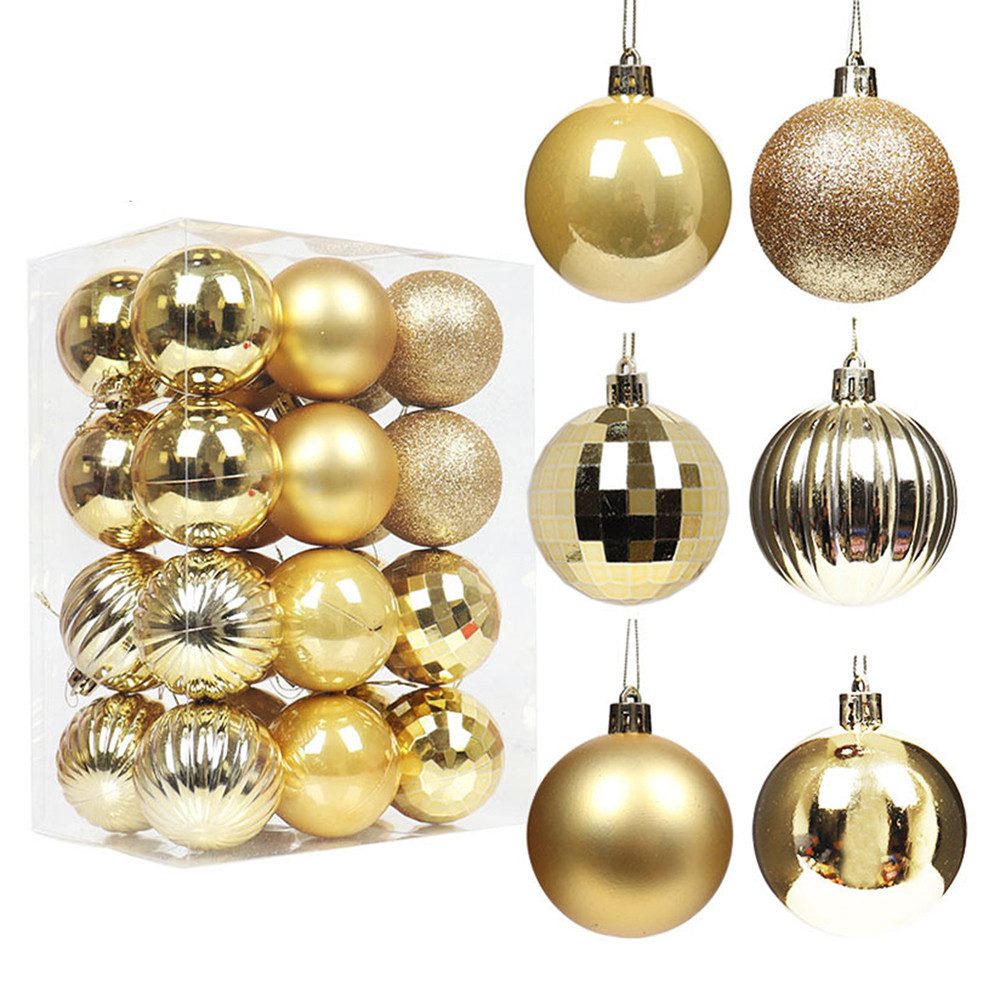 Weihnachtsbaumkugel 24-teiliges Weihnachtskugel-Set, Weihnachtsdekoration Baumkugeln