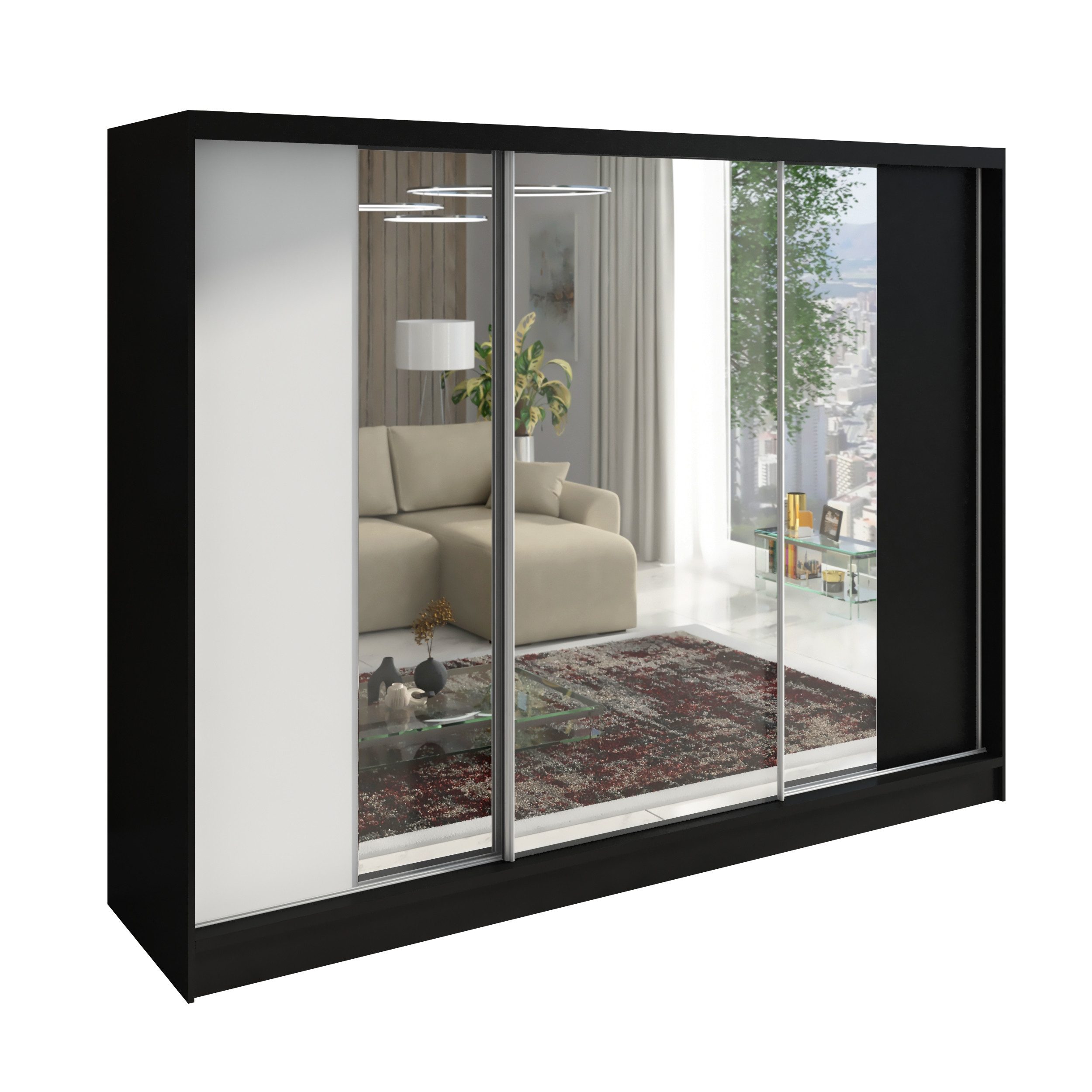 A&J MöbelLand GmbH Schiebetürenschrank VIDA 200 cm 3-türig Schrank mit Schu günstig online kaufen