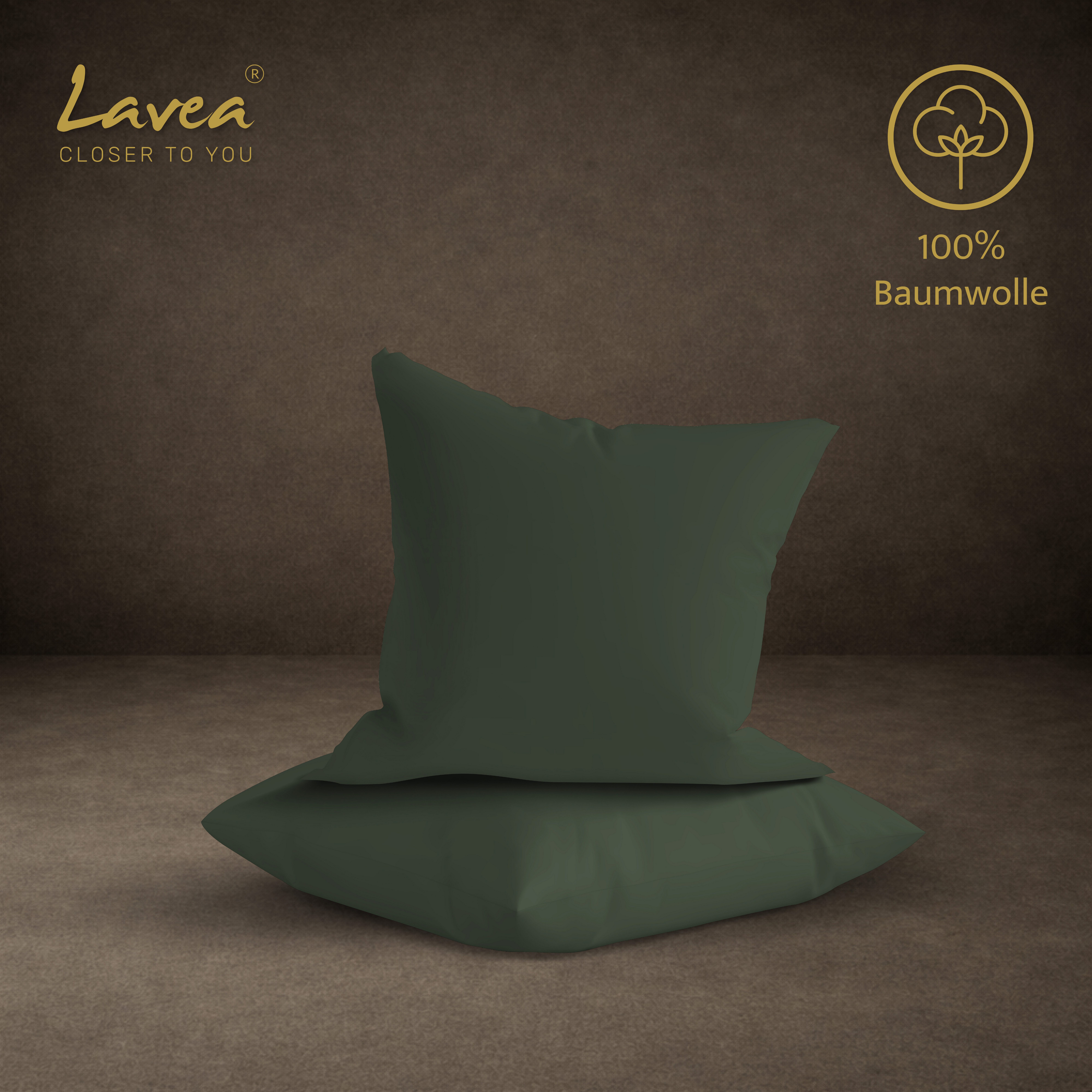 Lavea Kissenbezug 2er Set 100% Baumwolle flauschig, Jasmin, Kissenhülle, Kissenbezüge, (2 Stück), pflegeleicht, langlebige Qualität, mit Reißverschluss – Bild 2 von 5