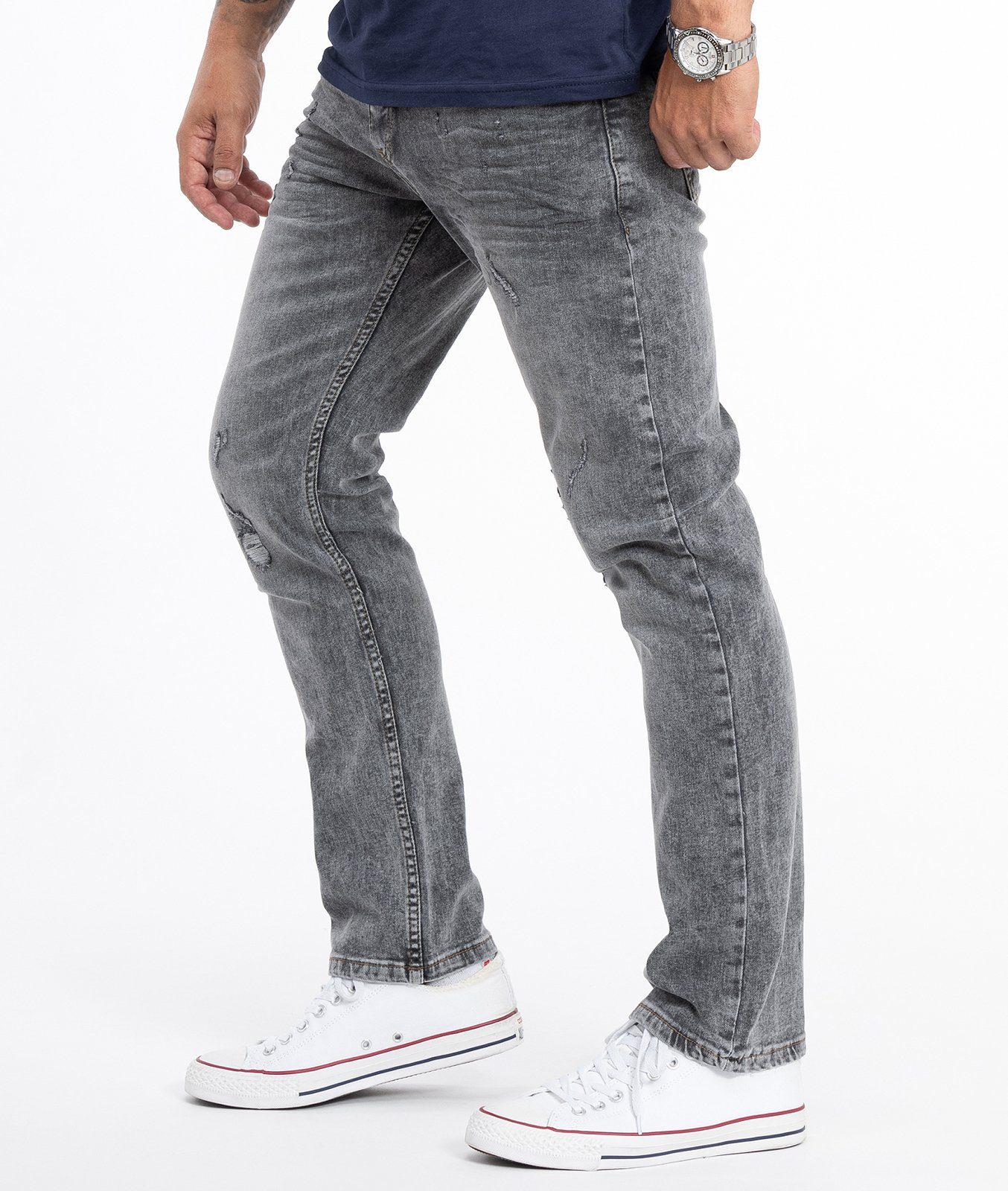 Grau Regular-fit-Jeans Rock Creek Stonewashed RC-2107 Jeans Herren