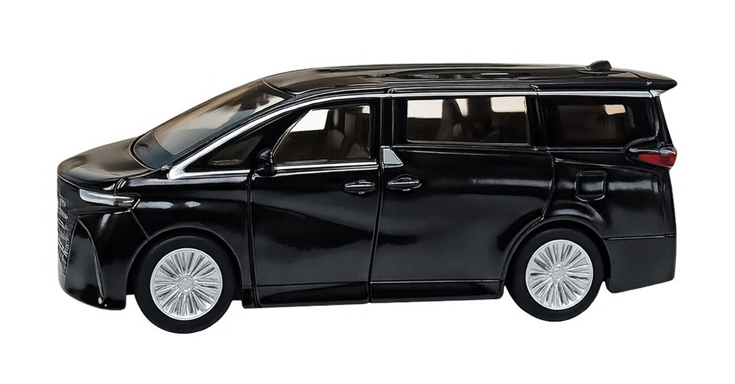 Welly Modellauto Toyota Alphard 2024 Modellauto aus Metall mit Rückzug 29 (Schwarz), Modell Auto Spielzeugauto Spielzeug Kinder Geschenk