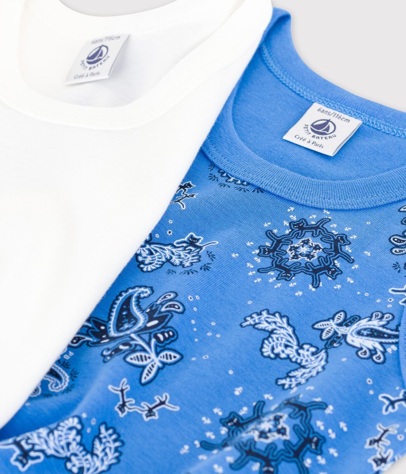 Petit Bateau T-Shirt für 2 Baumwolle aus Bandana-Trägerhemden Jungen T-Shirts