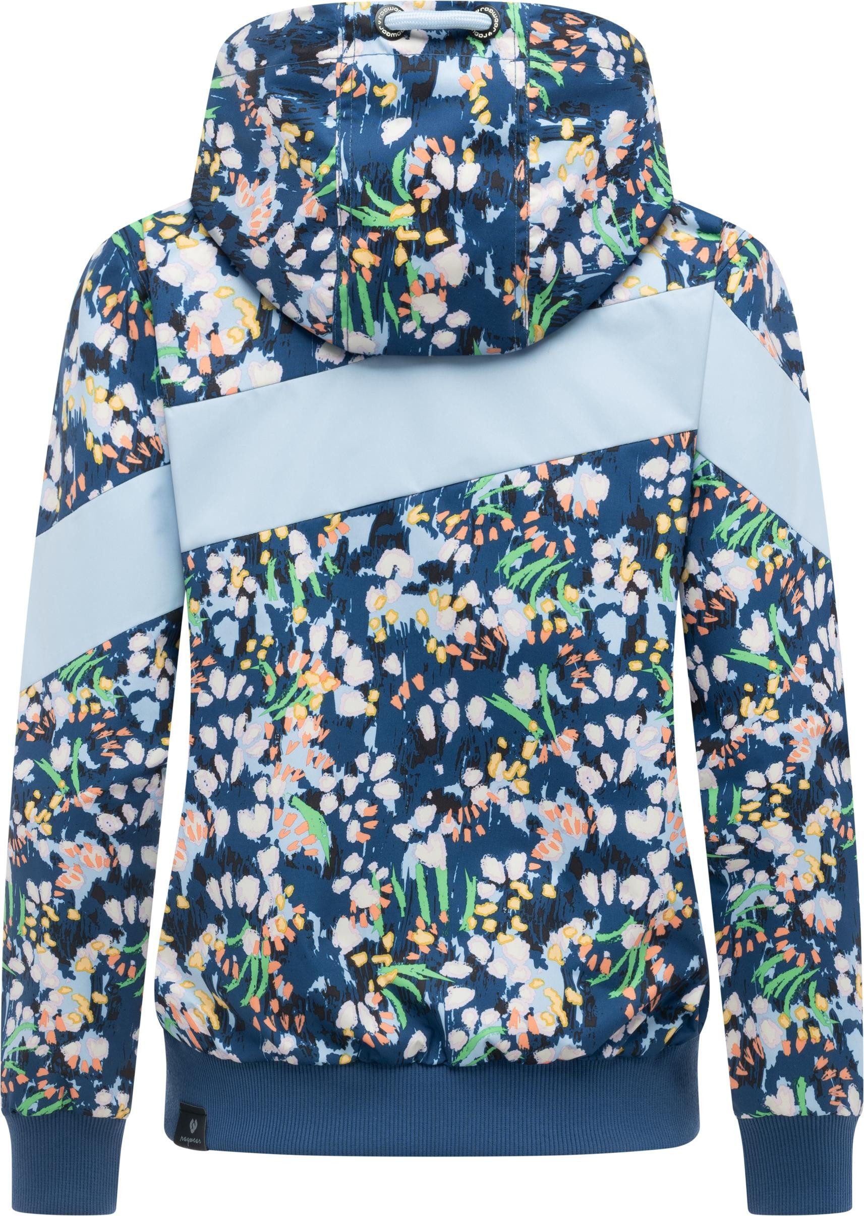Ragwear Outdoorjacke Nuggie Block Flower modische Damen Freizeitjacke mit floralem Print