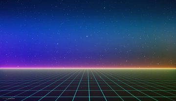 cover-your-desk.de Schreibtischunterlage abwaschbar – Retro Synthwave – aus premium Vinyl Made in Germany, (1 tlg)