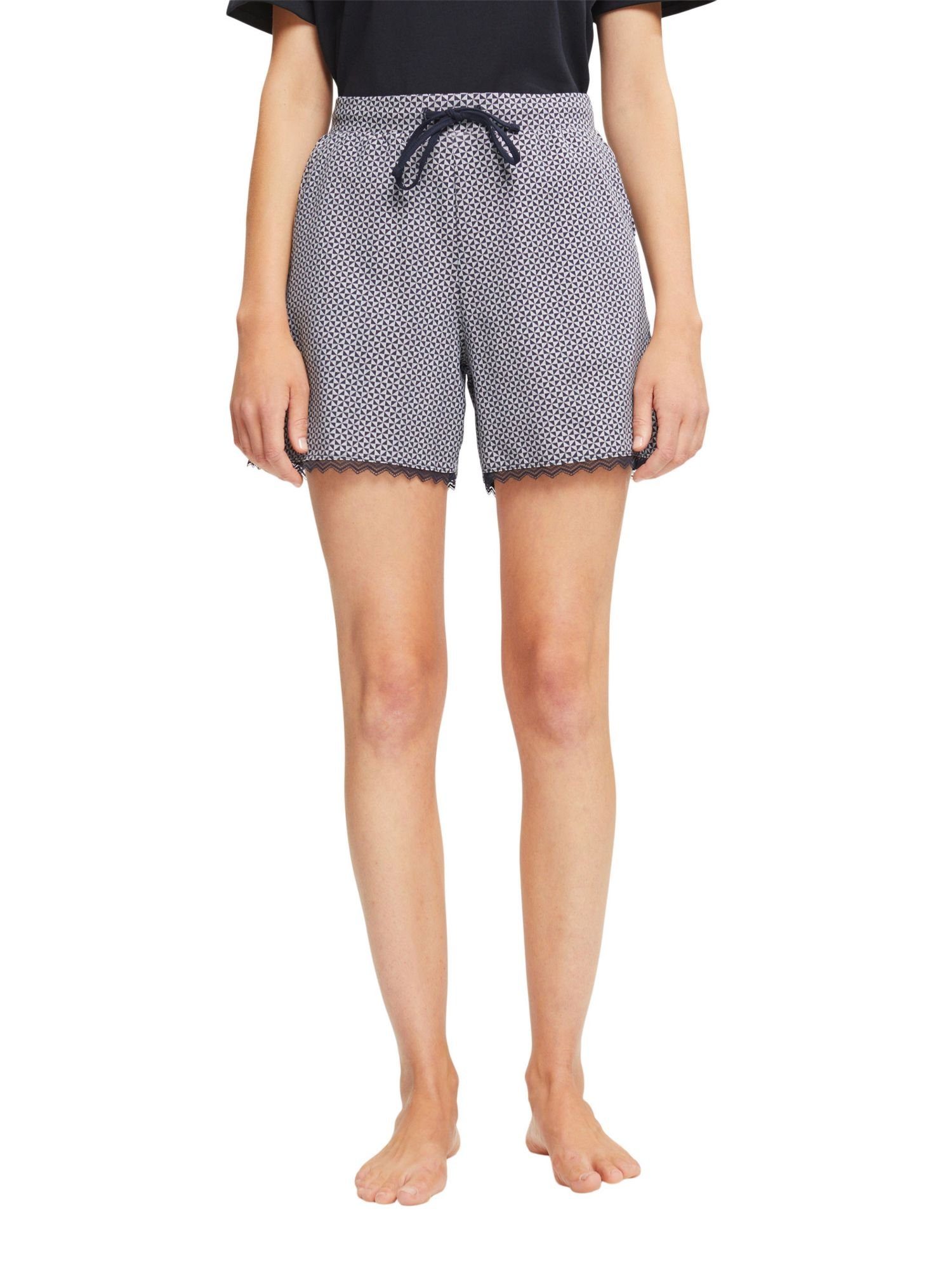 NAVY Esprit Schlafhose Print mit Jersey-Shorts