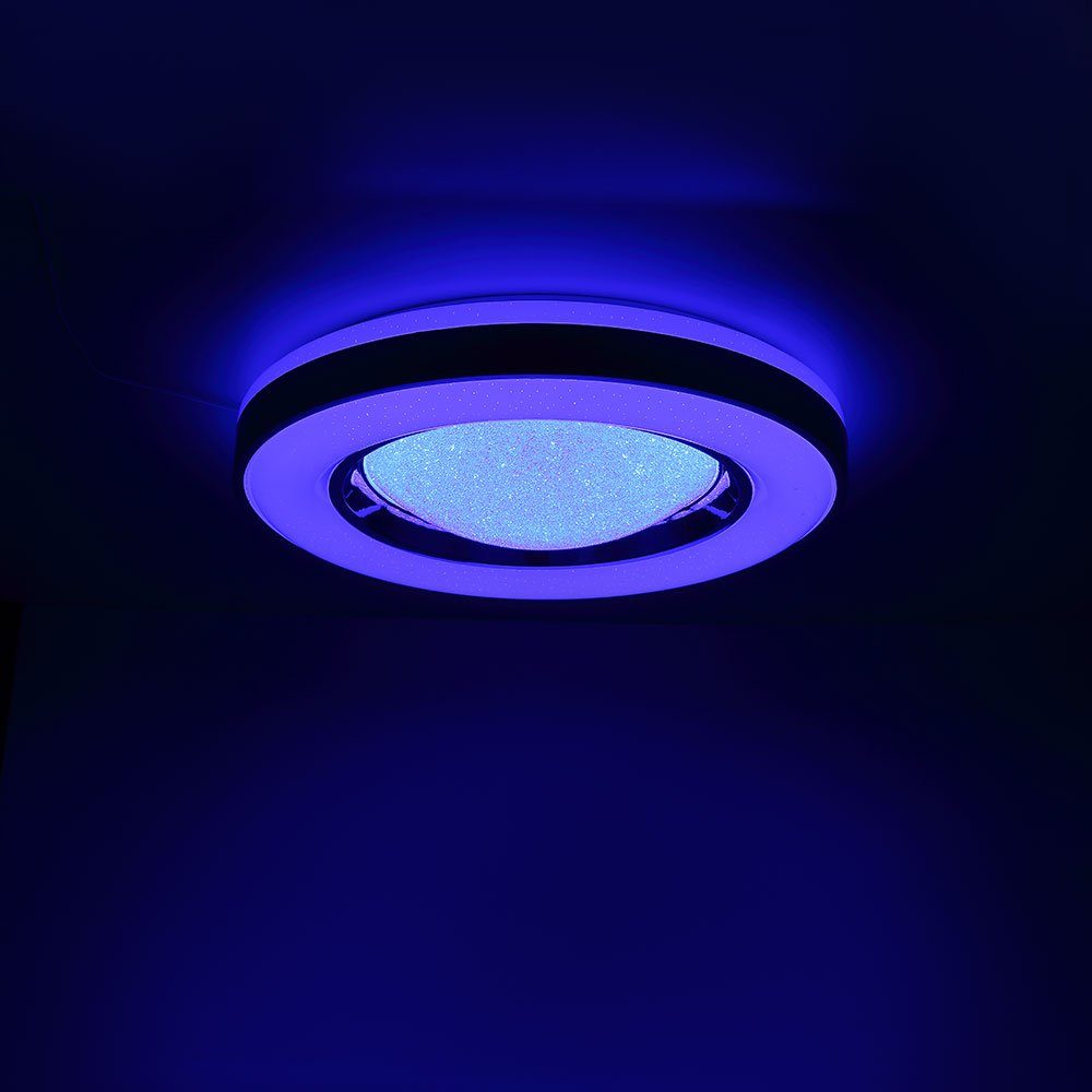 etc-shop LED Deckenleuchte, LED-Leuchtmittel Sterneneffekt Kristalle CCT dimmbar Kaltweiß, Fernbedienung verbaut, Deckenlampe Neutralweiß, Tageslichtweiß, Warmweiß, LED RGB fest Farbwechsel