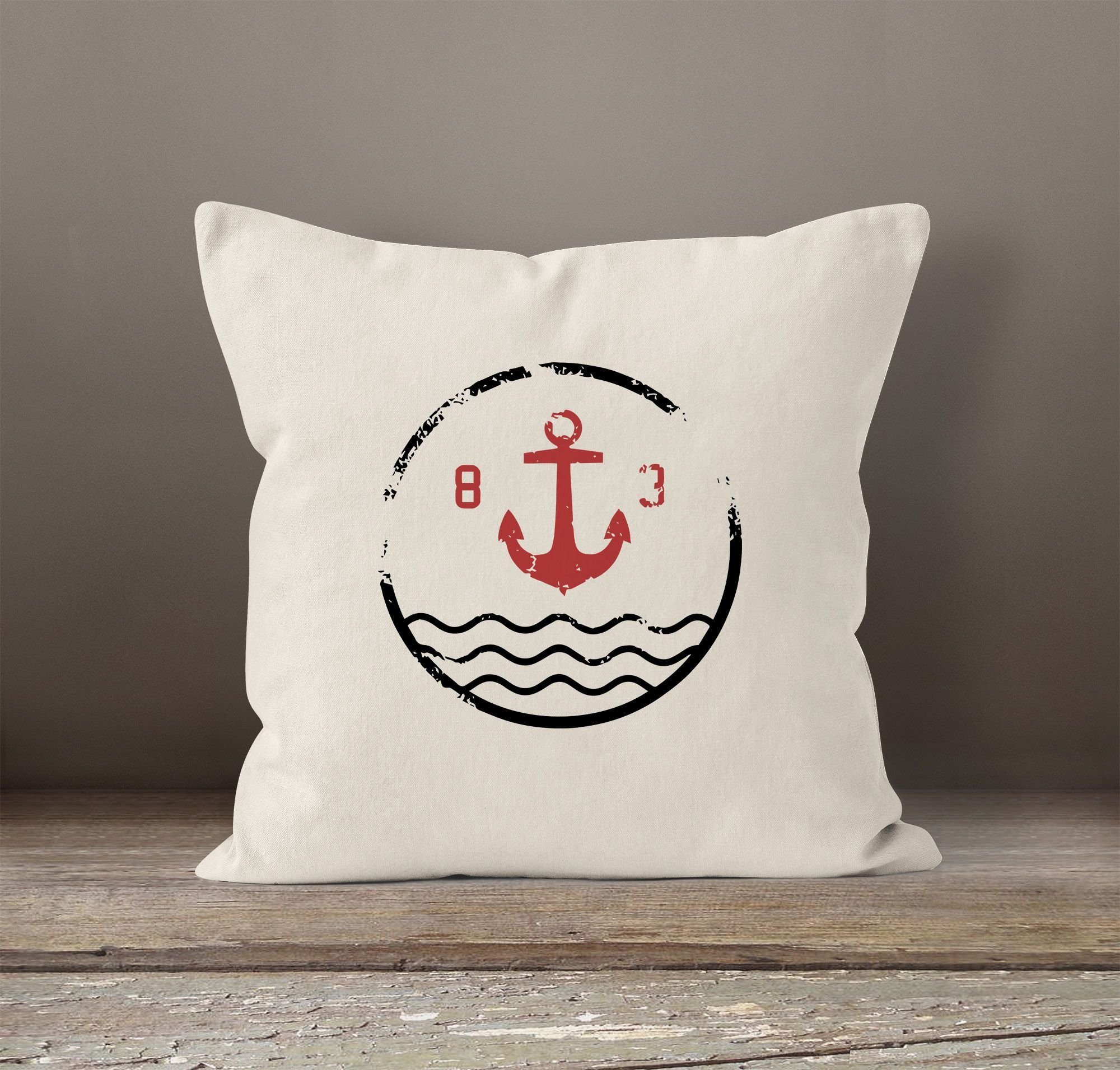 Autiga Dekokissen Kissenbezug Anker Vintage Kissenhülle Dekokissen 40x40 Ba günstig online kaufen