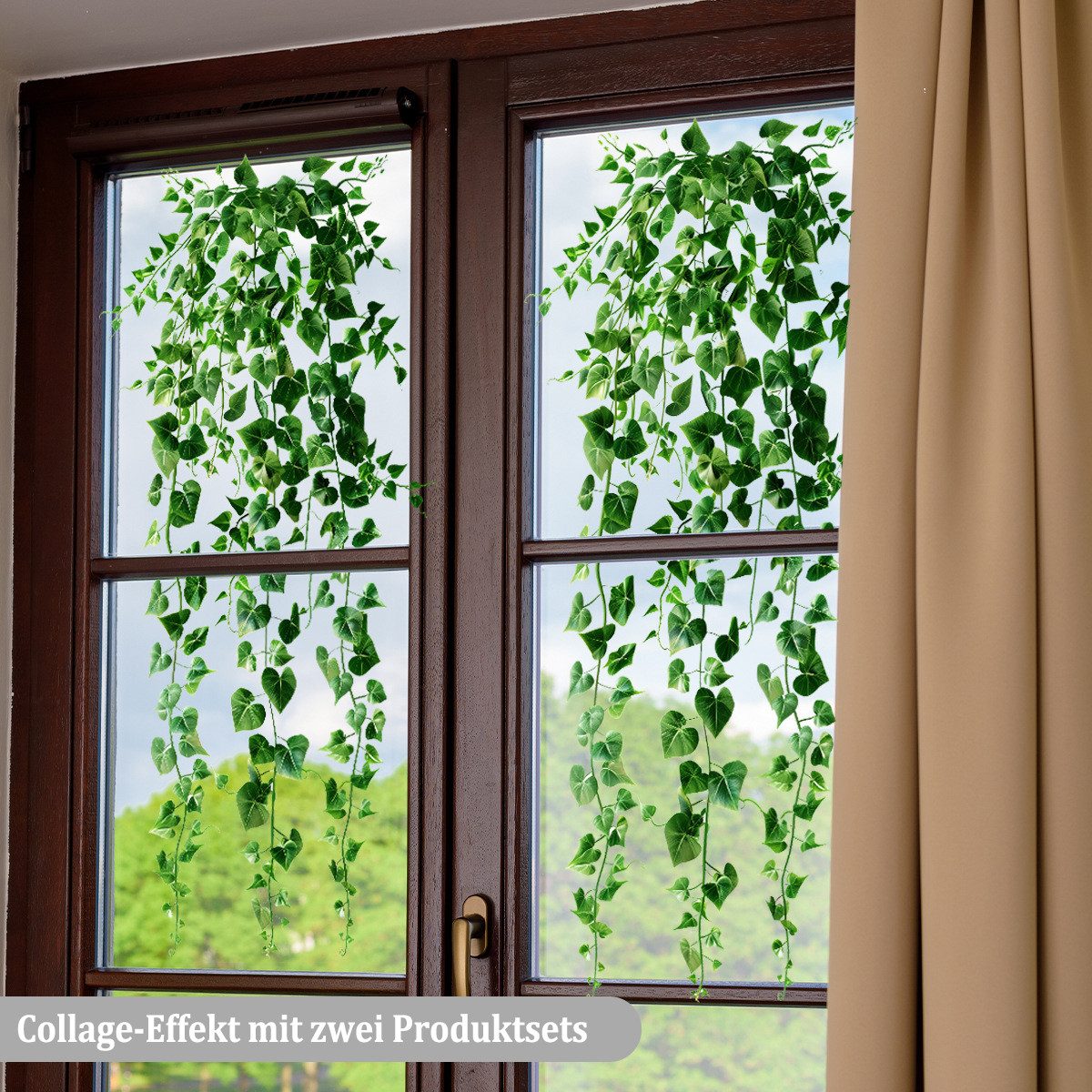 Coonoor Fenstersticker Herabfallende grüne Blätter Fensterfolie, günstig online kaufen