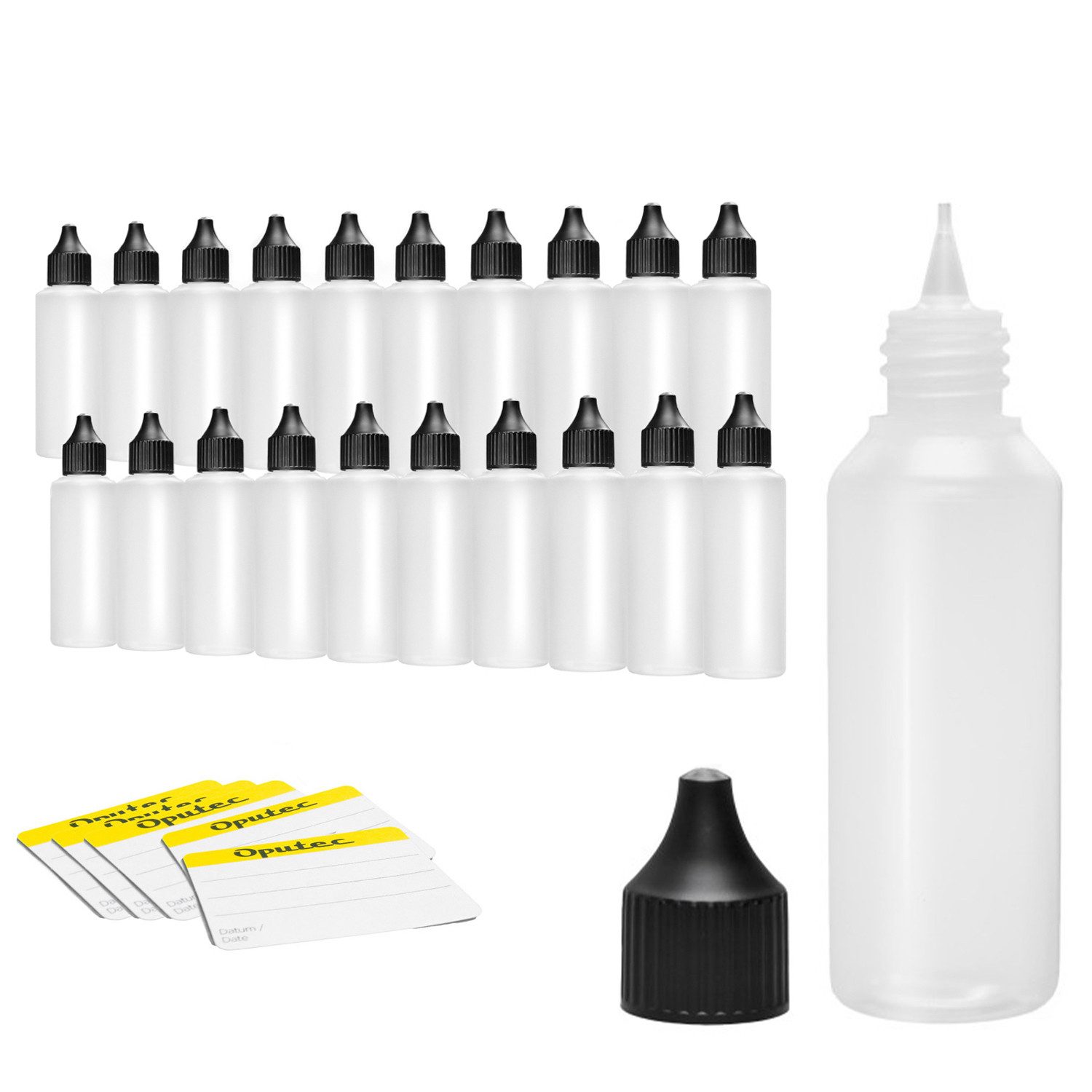 Oputec Kanister 20 x 50 ml Dosierflaschen Tropfflaschen, weiche PE Kunststoff-Flaschen (Spar-Set)