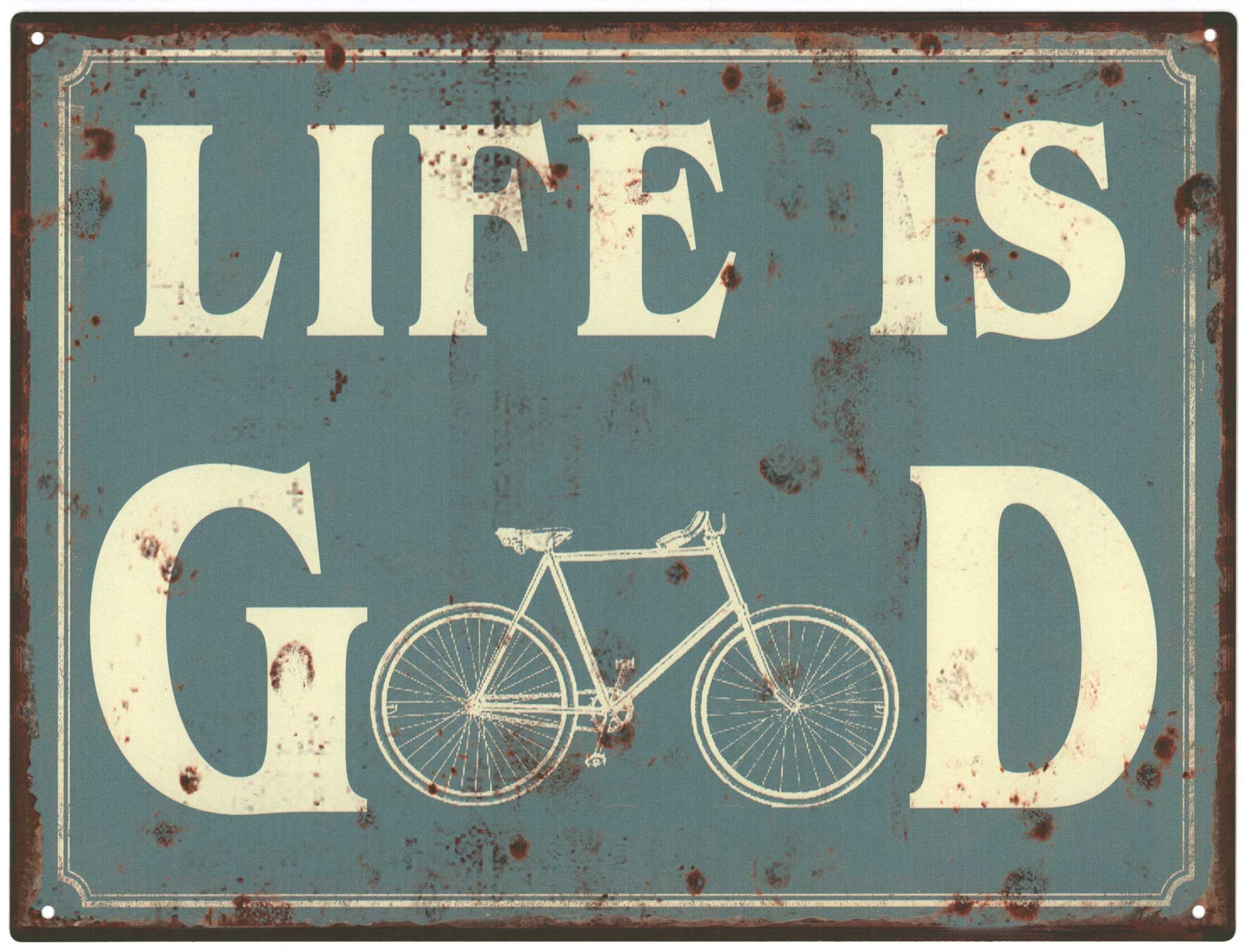 Moritz Metallschild Blechschild Life is Good 25 x 33, (Einzeln), 25 x 33 cm Vintage Retro Deko Schild Metallschild Wandbild Schild