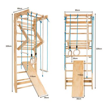 COSTWAY Kletter-Trainingsgerät, mit Montagezubehöre, 220x80x60cm