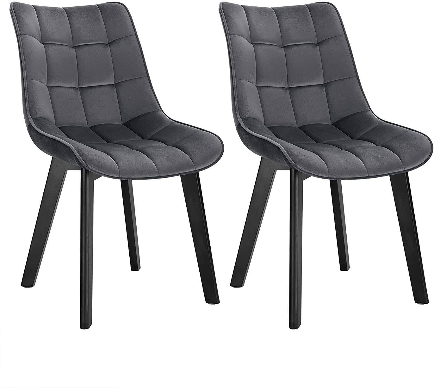 EUGAD Esszimmerstuhl (2 St), Rückenlehne, Weich Samt und schwarze Holzbeine günstig online kaufen