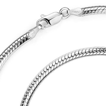 Materia Armband Damen Herren Silber Schlangenkette Beads-Armband SA-7, 925 Sterling Silber, rhodiniert