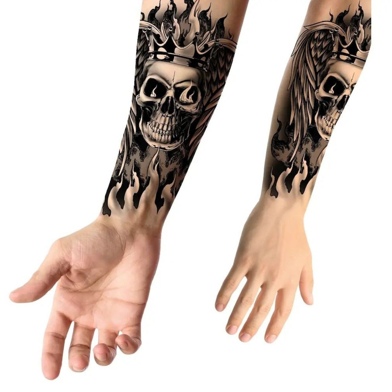 Fiestas Guirca Theaterschminke Halloween Tattoo Totenkopf, 14 x 30 cm