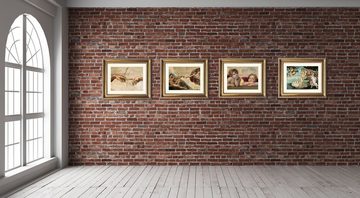 artissimo Bild mit Rahmen Boticelli Bild mit Barock-Rahmen / Poster gerahmt 63x53cm / Wandbild, Boticelli: Die Geburt der Venus