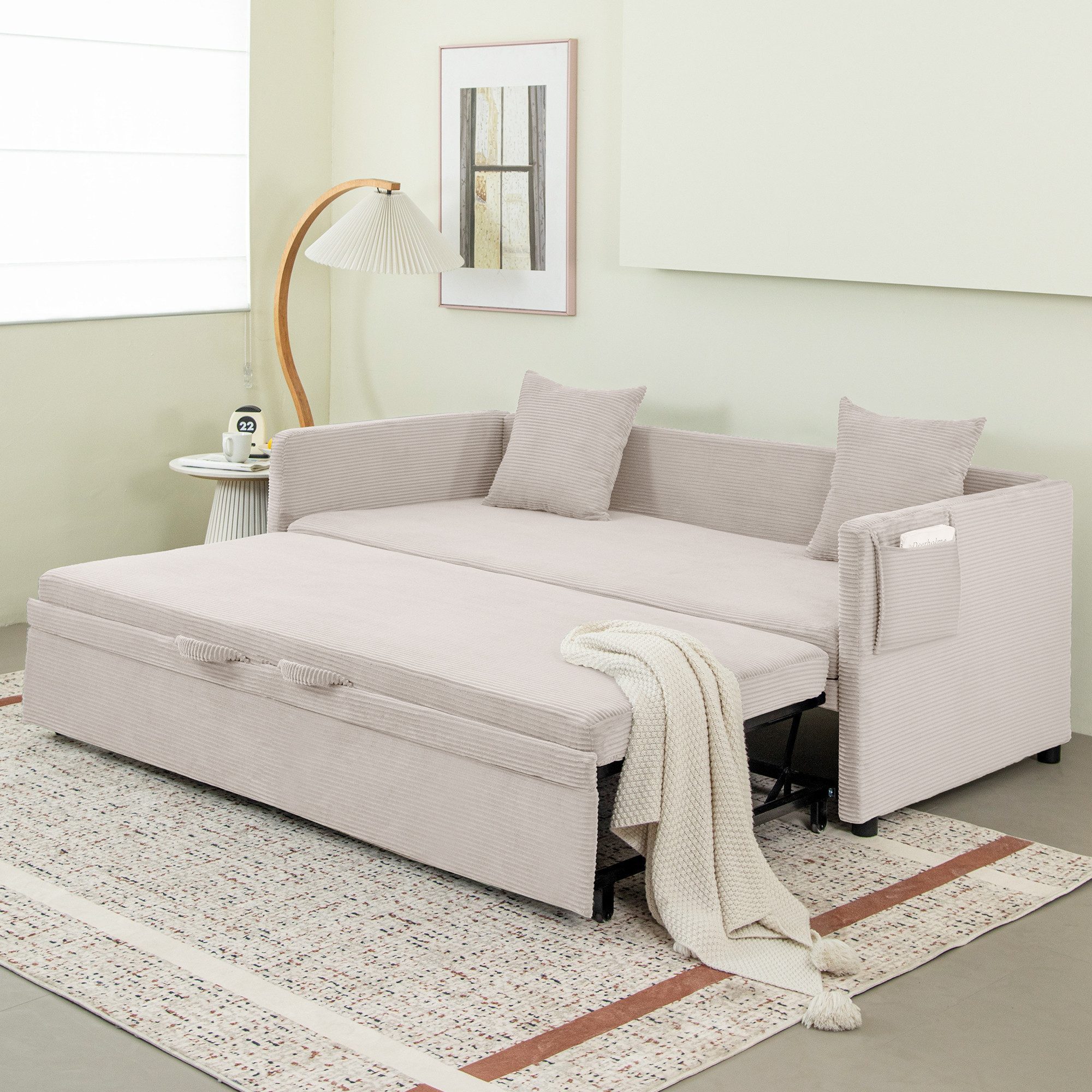 HOMYEDAMIC Schlafsofa 172 x 187 cm Schlafsofa 2-Sitzer Sofa Couch, Schlafsofa mit Matratze Variables Sofa Doppel-Liege