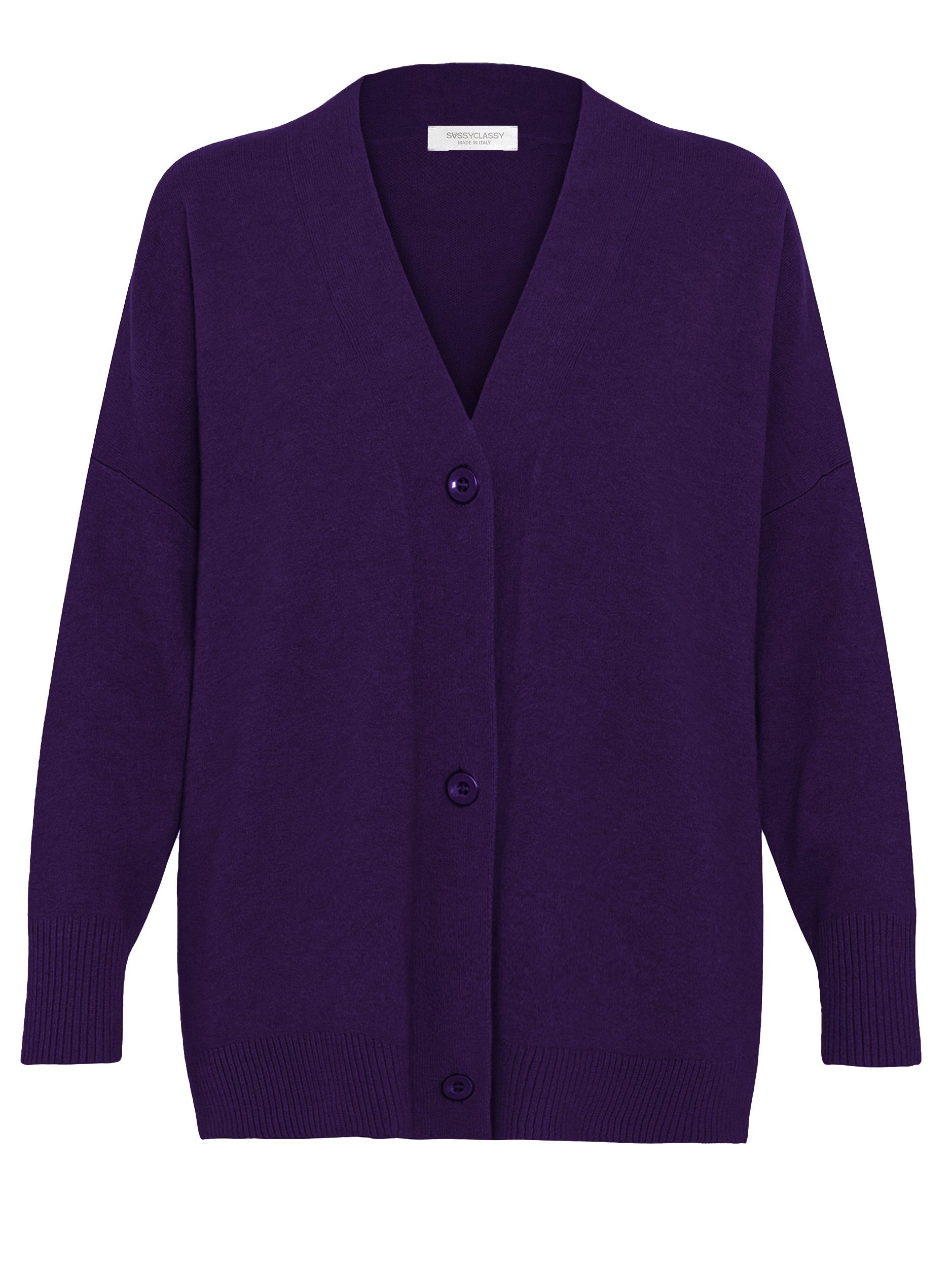 SASSYCLASSY Cardigan Oversized Cardigan mit Kaschmiranteil Damen Weiche Str günstig online kaufen