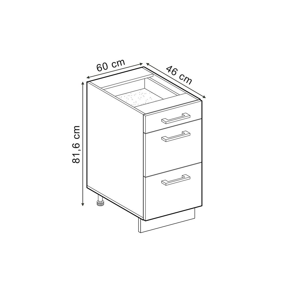 Vicco Unterschrank R-Line, Anthrazit Landhaus/Goldkraft Eiche, günstig online kaufen