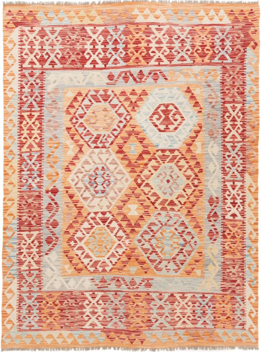 Handgewebter Orientteppich, Höhe: Orientteppich Nain Afghan Trading, mm rechteckig, 3 156x203 Kelim