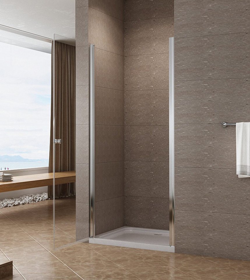 Thumbnail - AQUALAVOS Dusch-Drehtür Nischentür Drehtür Glastür 70/75/80/90/100 cm Duschtür Glas Duschwand, 70x197 cm, 6 mm Einscheib...