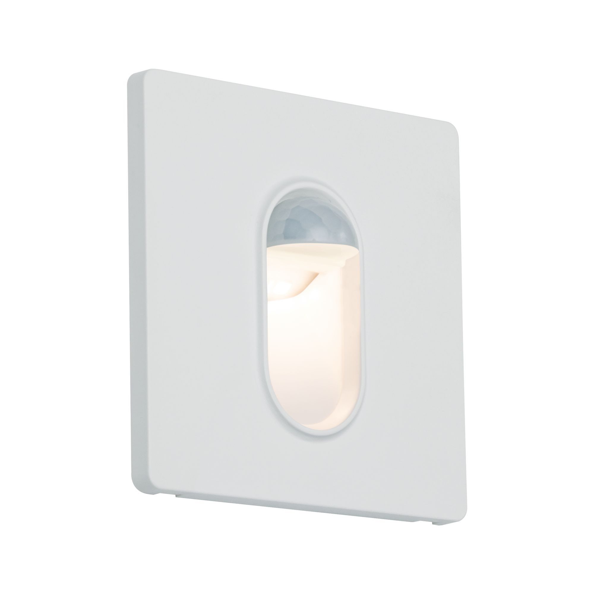 Paulmann LED Wandleuchte Einbauleuchte eckig Weiß 2,7W, LED fest integriert, Warmweiß, mit Bewegungssensor Dämmerungssensor