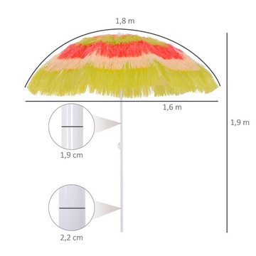 Outsunny Sonnenschirm Hawaiischirm, höhenverstellbar, neigbar, Ø160 x 190cm