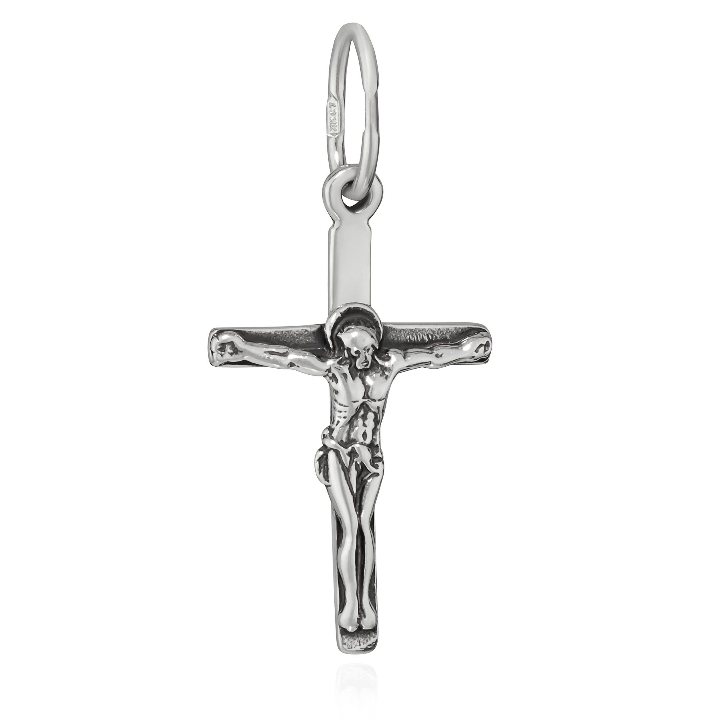 Kreuzanhänger 925er Sterlingsilber Kreuz Orthodoxe Kruzifix Anhä