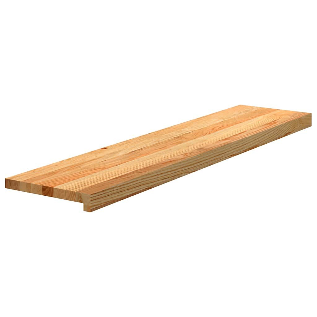 vidaXL Stufenmatte Treppenstufen 20 Stk. Hellbraun 110x25x2 cm Massivholz Eiche, Rechteckig, Höhe: 2 mm, Treppenstufen 20 Stk. Hellbraun 110x25x2 cm Massivholz Eiche