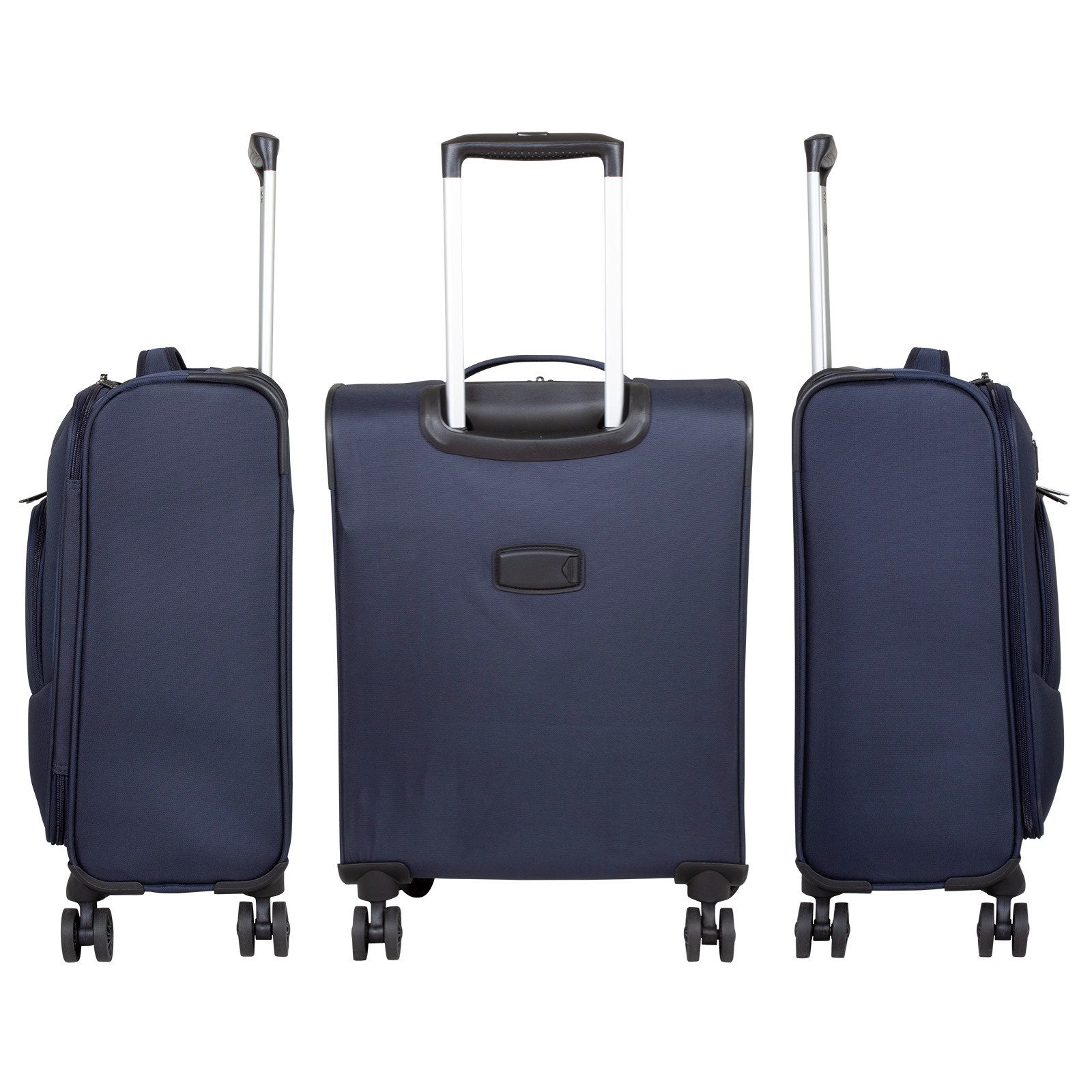 Trendyshop365 Weichgepäck-Trolley Cordoba, 3 Größen, 4 Farben, 4 Rollen, Zwillingsrollen, Zahlenschloss, Dehnfalte