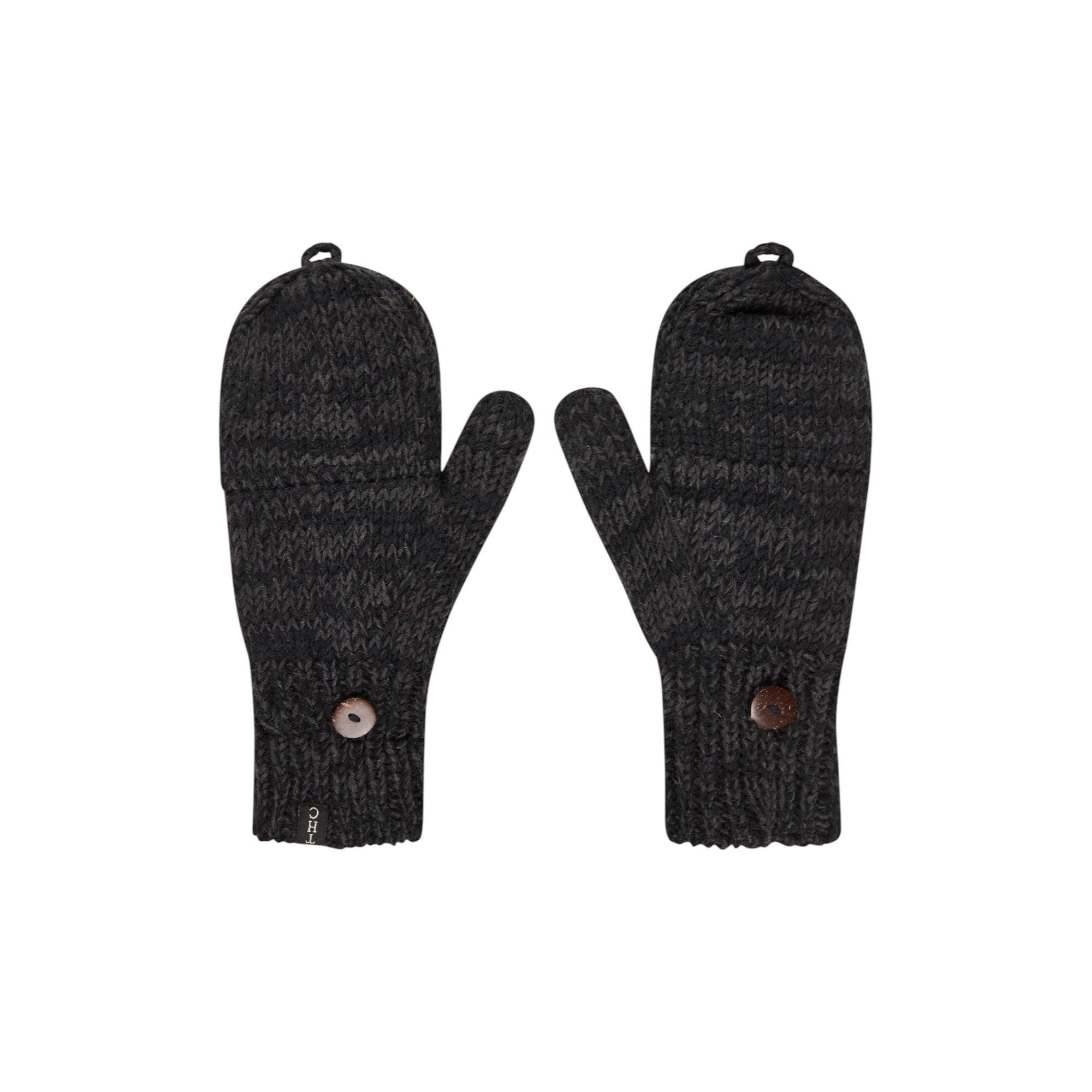 THC Natural Line Strickhandschuhe THC Klapphandschuhe 809 anthrazit (1 Paar, 1-St., 1 Paar) abklappbare Fingerspitzen