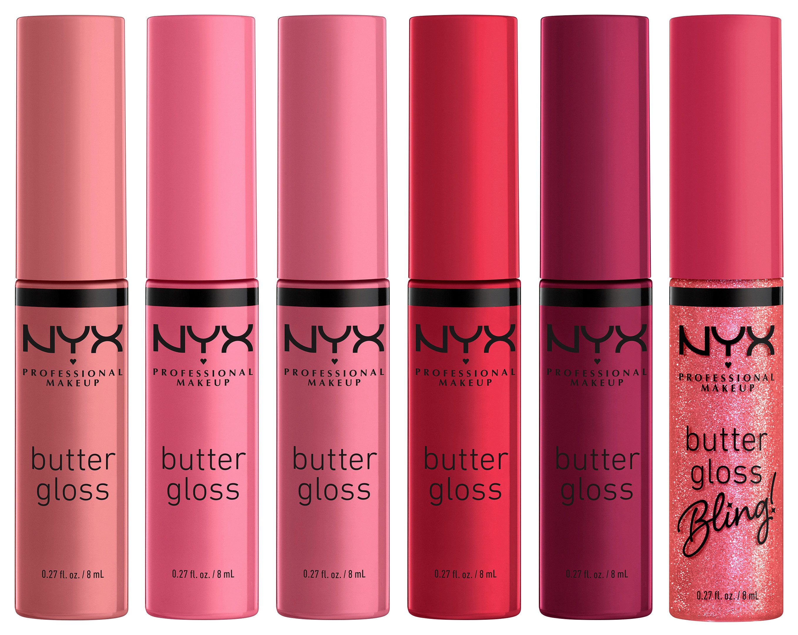NYX Lipgloss-Set Little Nero's Pizza, 6-tlg., Butterweiche Textur für geschmeidige, glänzende Lippen