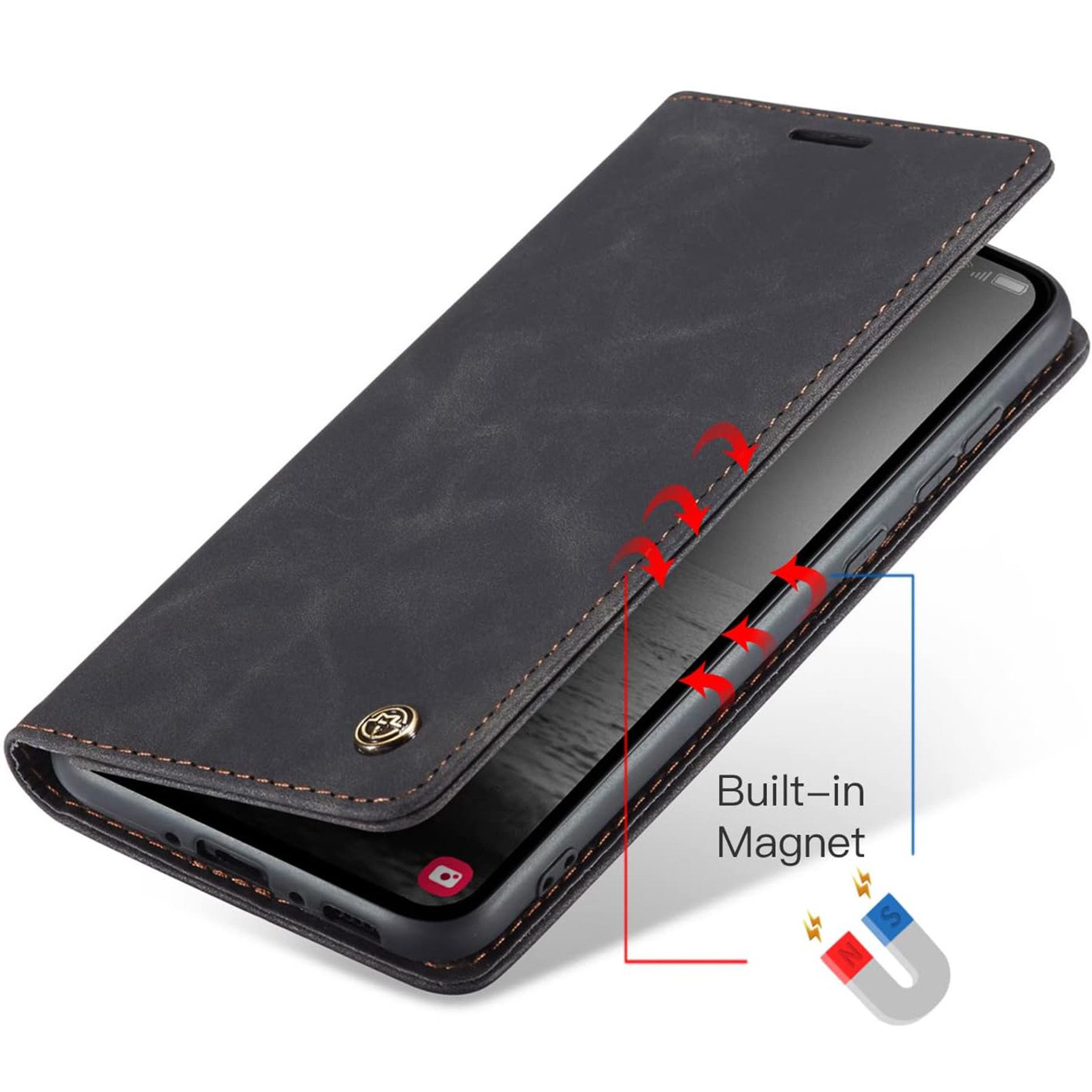Wörleonline Handyhülle Schutzhülle für Samsung Galaxy A55 5G Hülle, mit Magnetverschluss und zwei Kartenfächern, Klapphülle, Flip Case